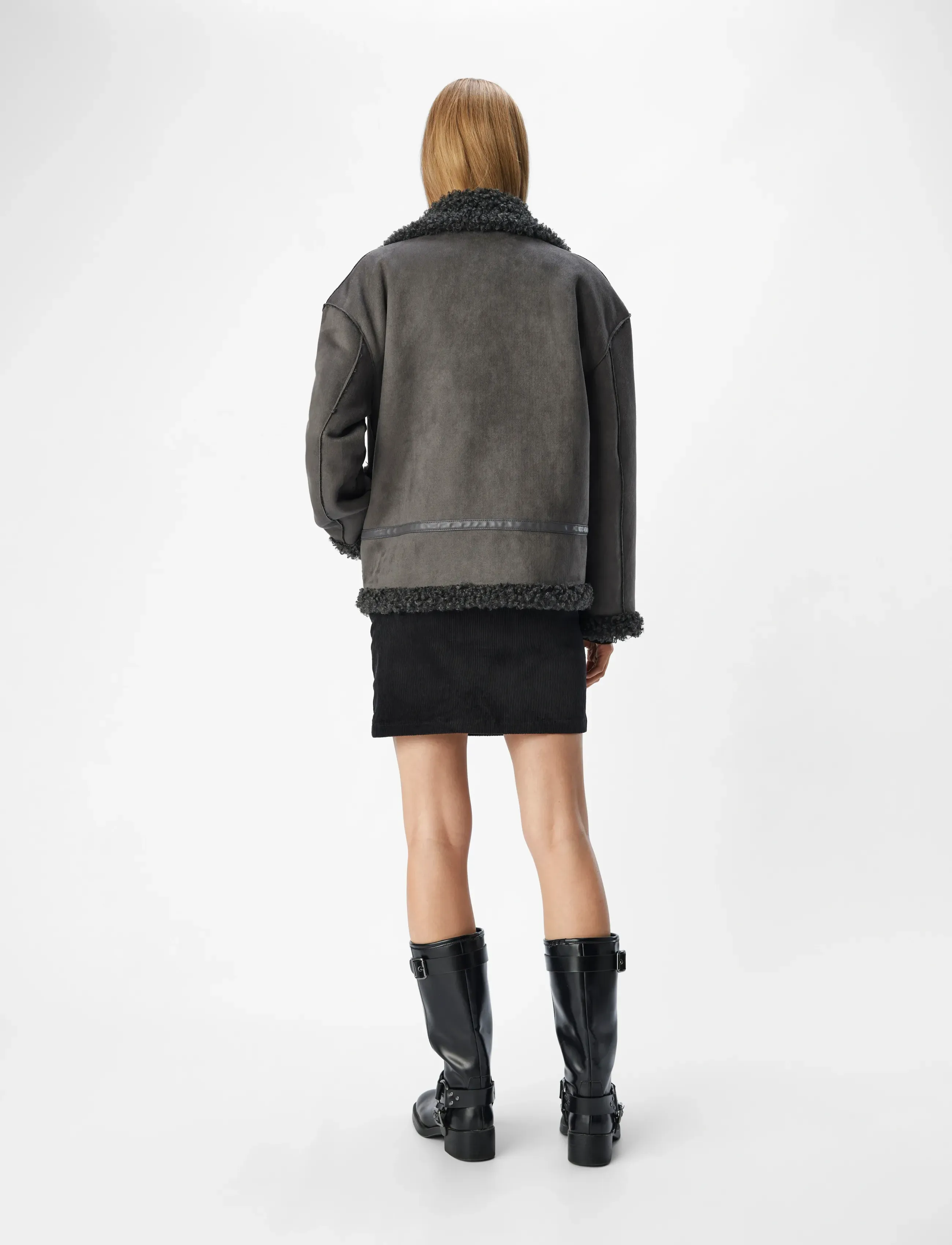 Object - OBJOAKLYN RE JACKET 135 - læderjakker - dark grey melange - 2
