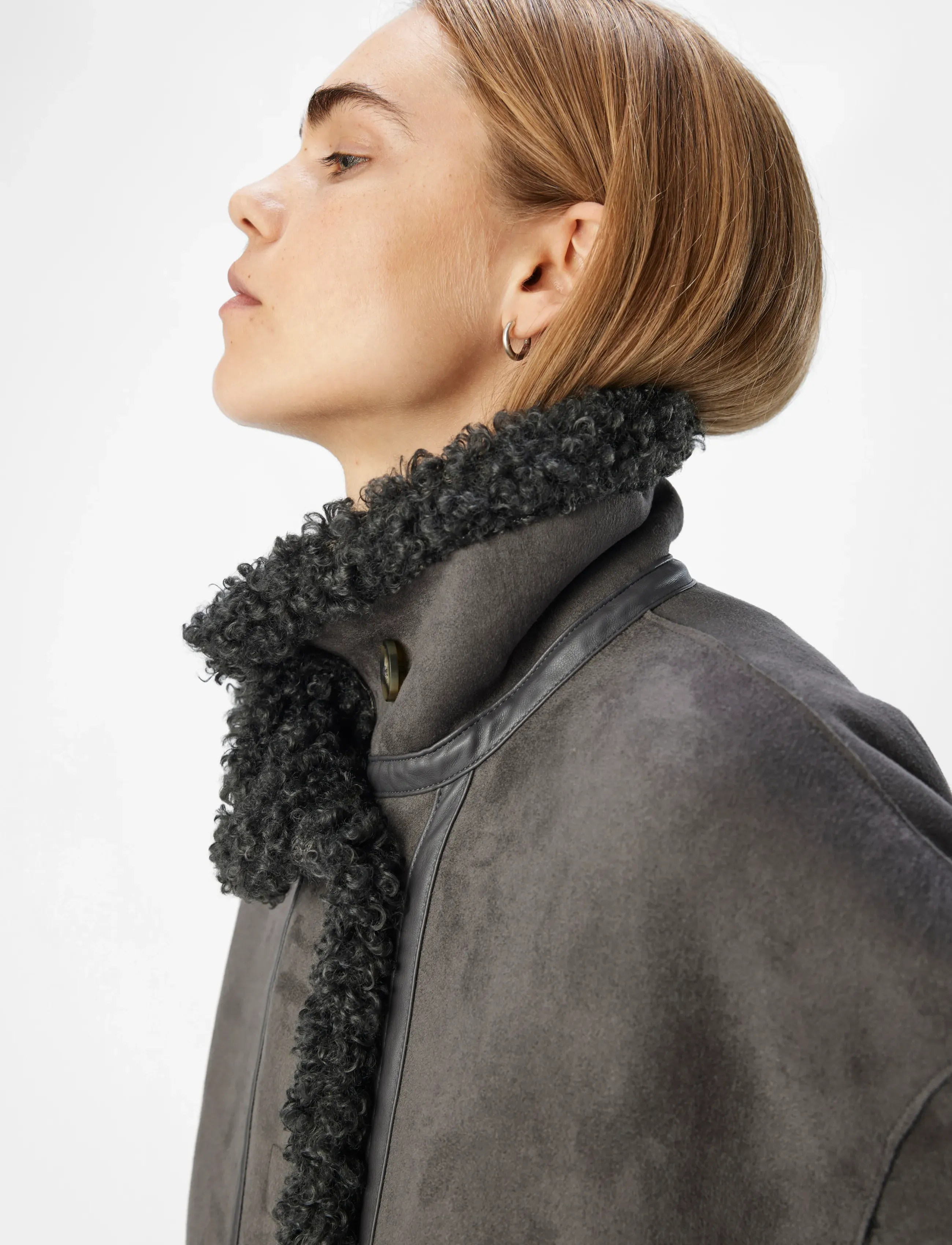 Object - OBJOAKLYN RE JACKET 135 - læderjakker - dark grey melange - 3