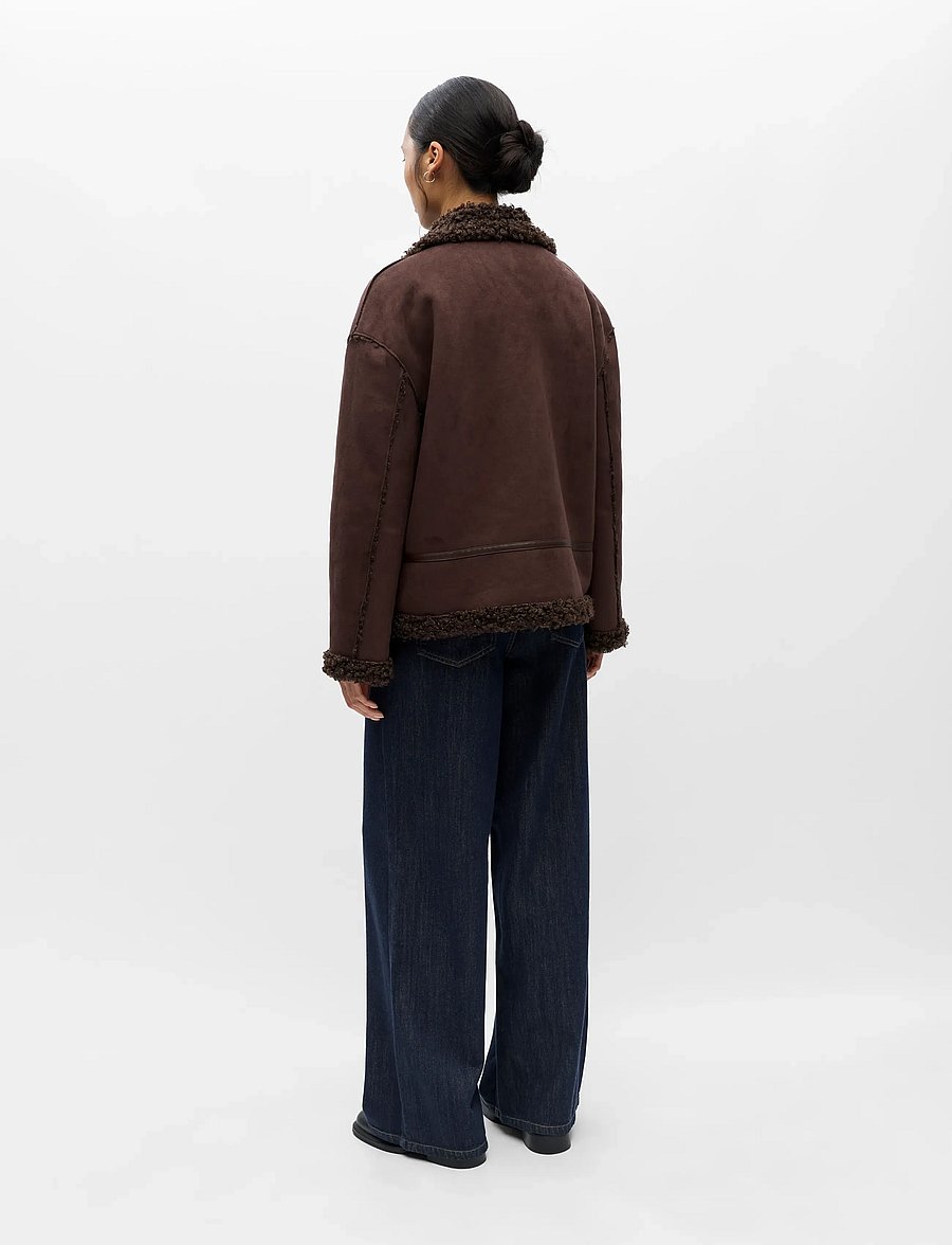 Object - OBJOAKLYN RE JACKET NOOS - lederjacken - seal brown - 3
