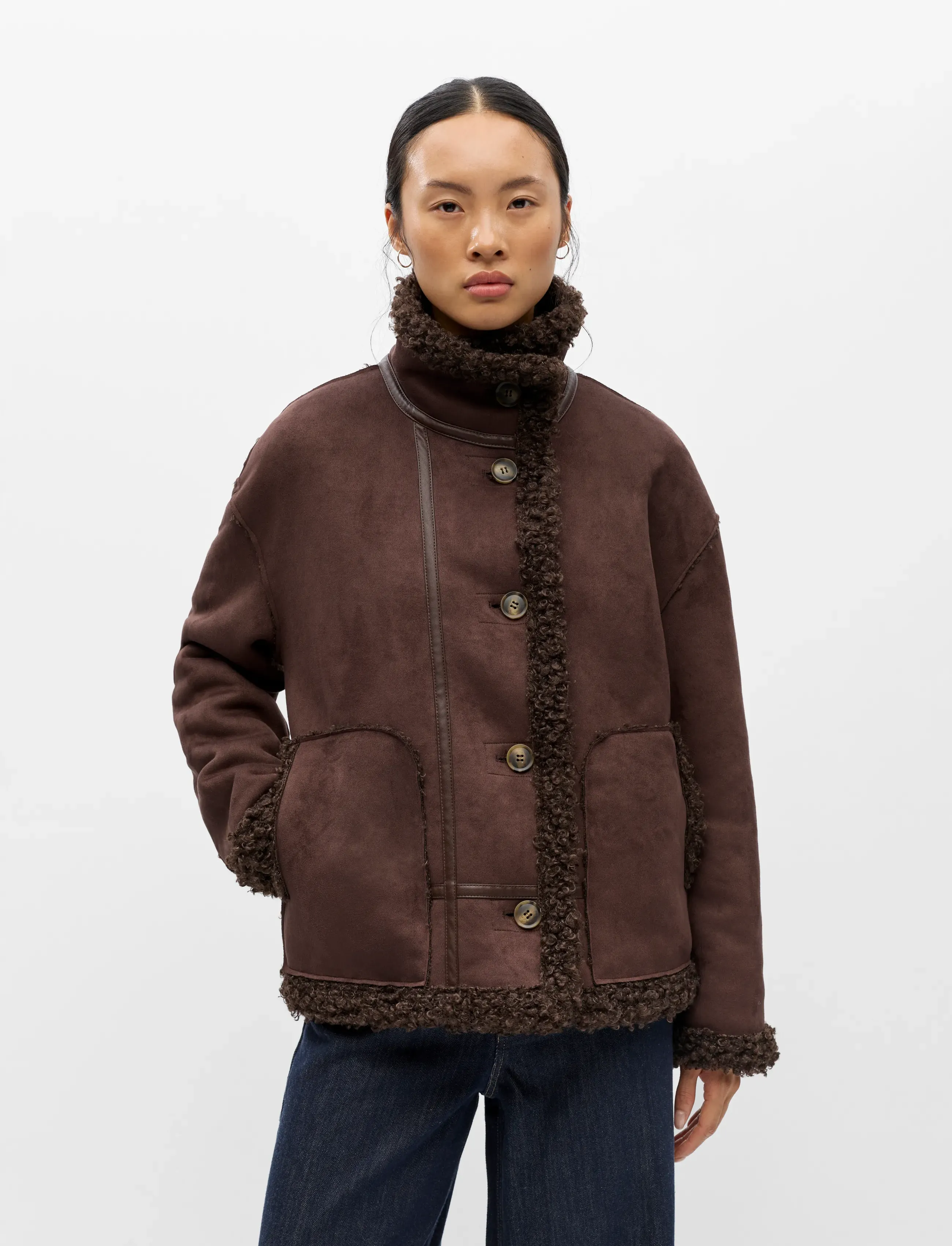 Object - OBJOAKLYN RE JACKET NOOS - lederjacken - seal brown - 4