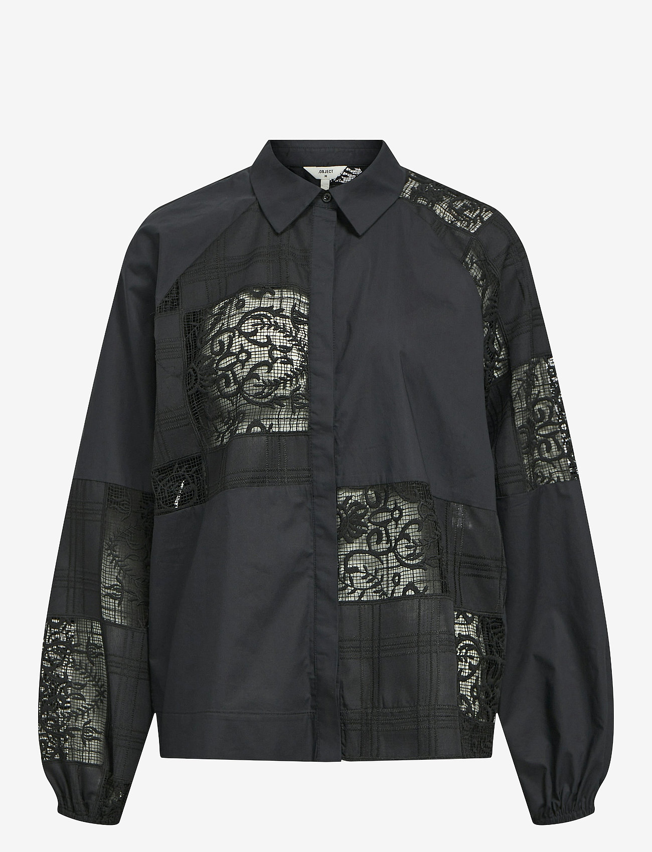 Object - OBJFALLON L/S RE SLEEVE SHIRT 135 - långärmade skjortor - black - 0
