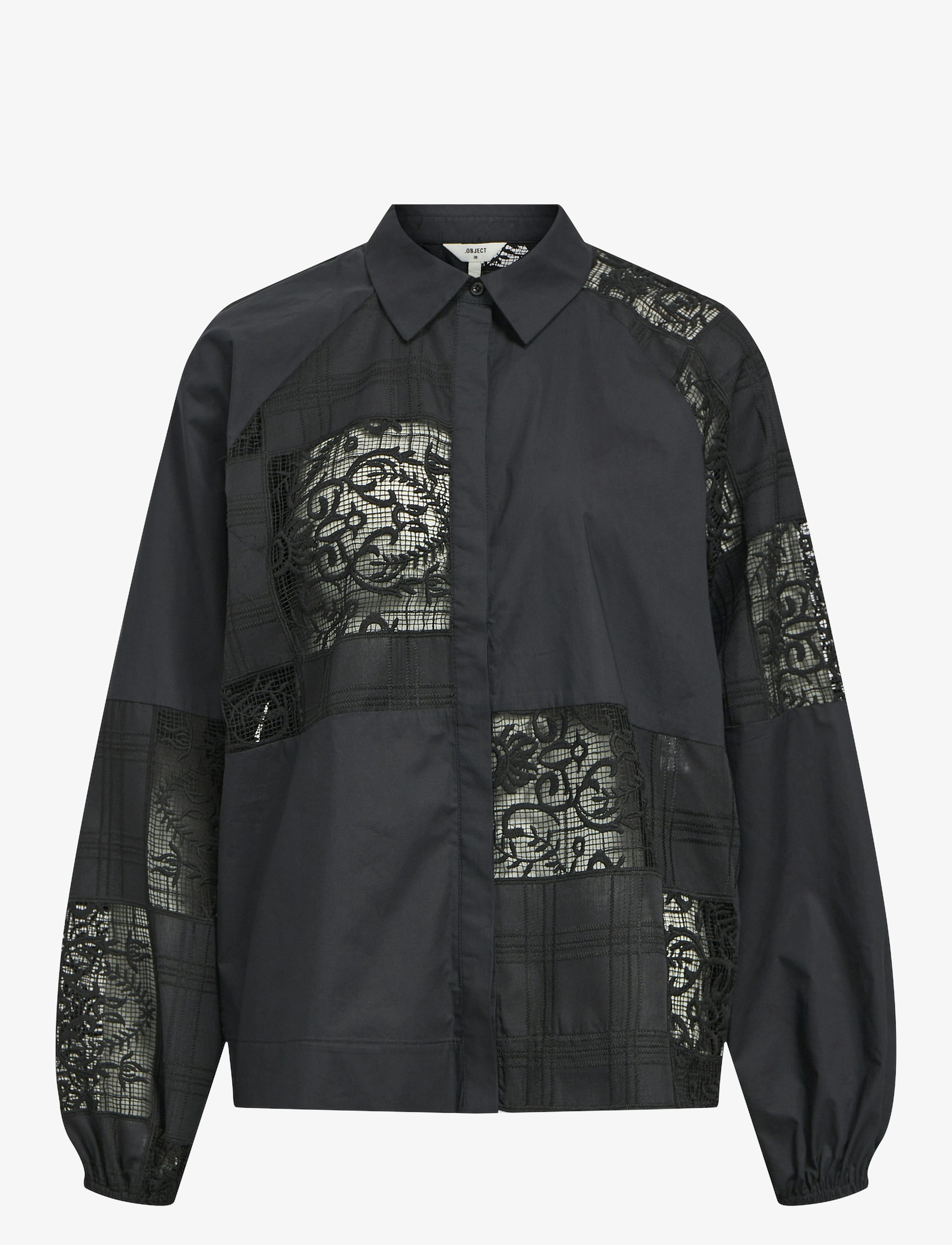 Object OBJFALLON L/S RE SLEEVE SHIRT 135 - Pluusid ja särgid - BLACK / black