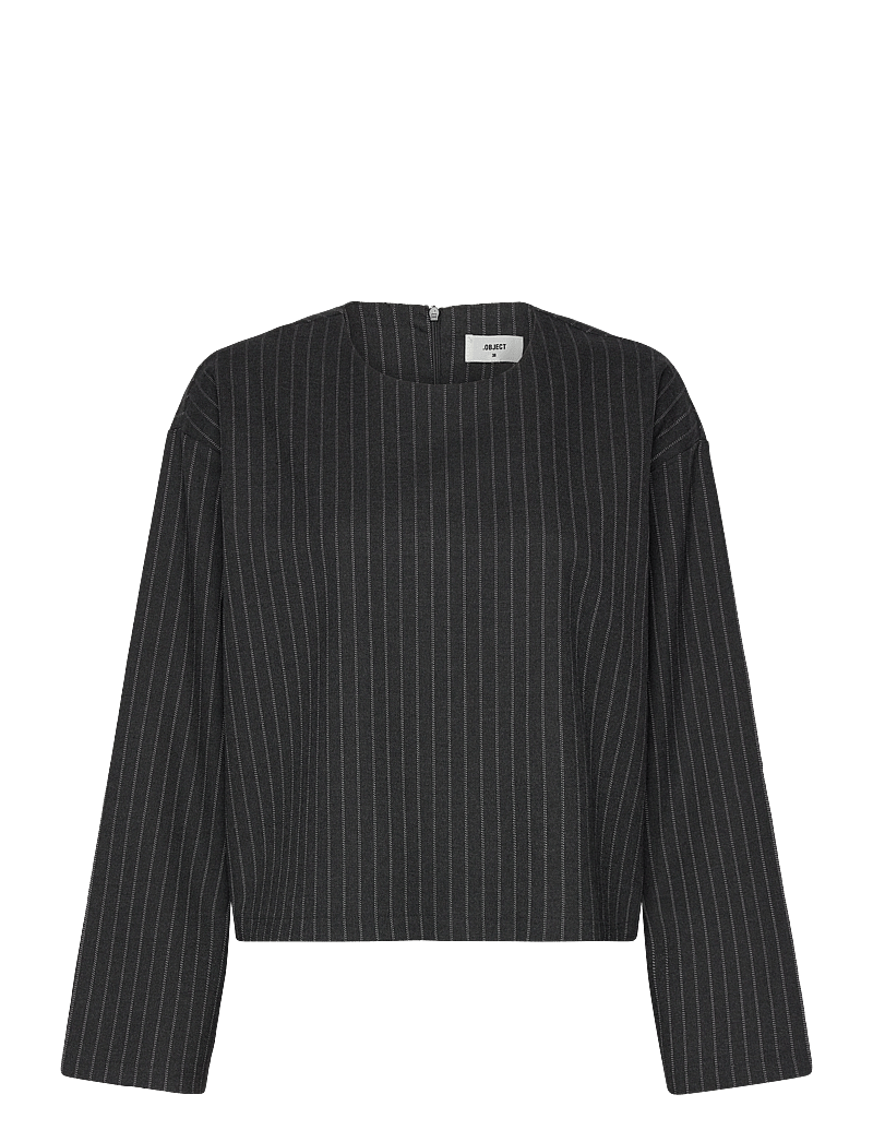Object - OBJLISA LO L/S TOP AOP DIV - pikkade varrukatega alussärgid - dark grey melange - 0
