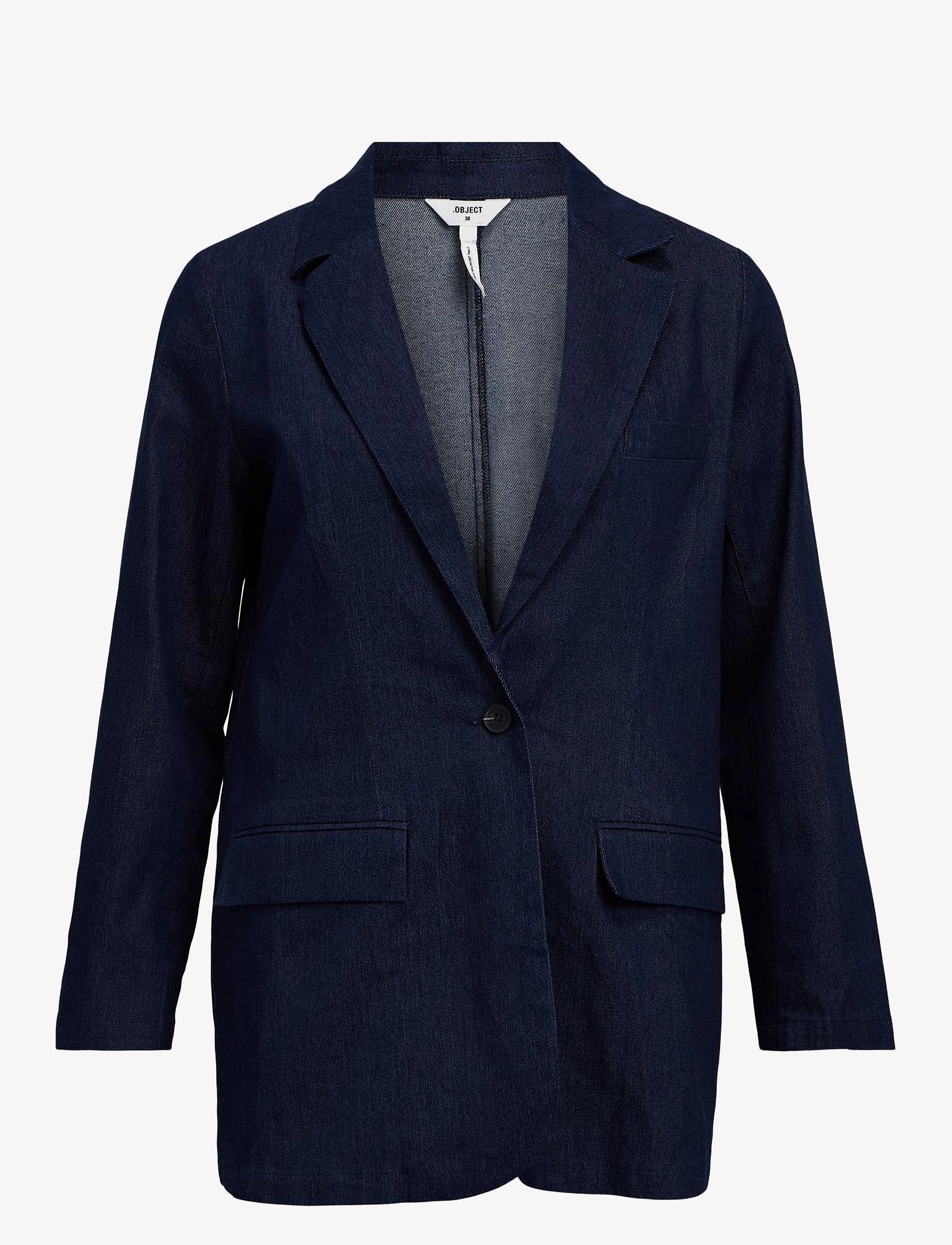 OBJECT Objjune Re Ls Denim Blazer E Div Navy - 34 - Damen