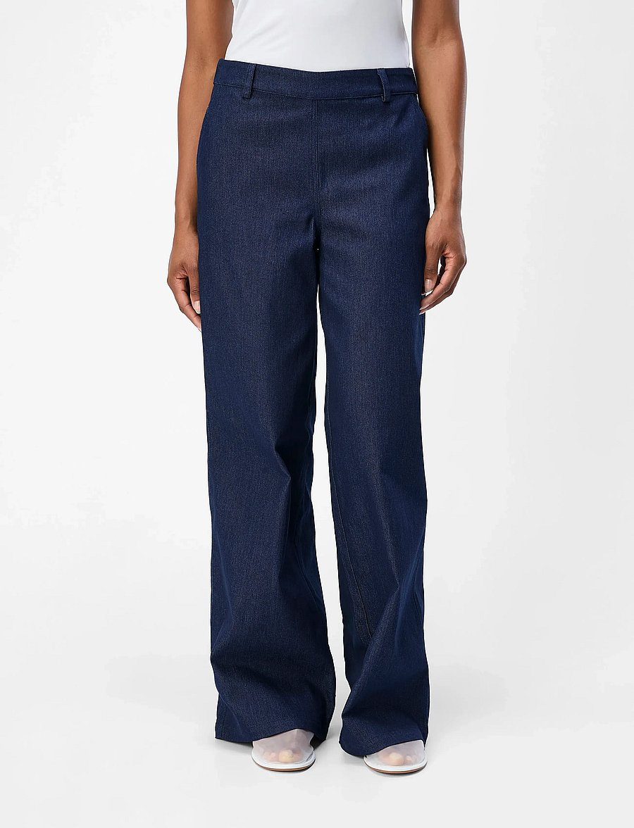 Object - OBJJUNE WIDE DENIM PANTS E DIV - hosen mit weitem bein - dark blue denim - 0