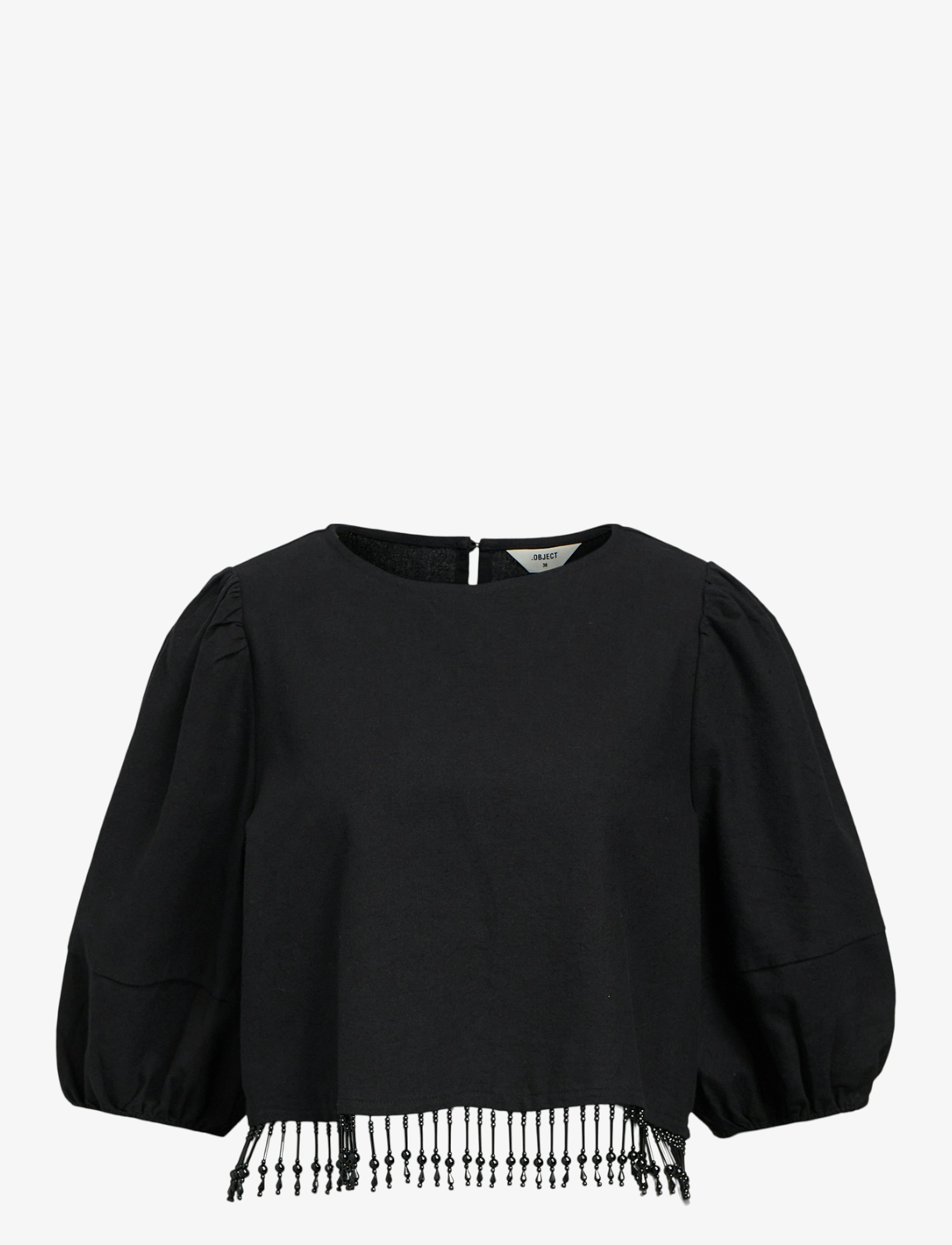 Object OBJFREJA 2/4 CROPPED TOP 136 - T-shirts & Toppar - BLACK / black