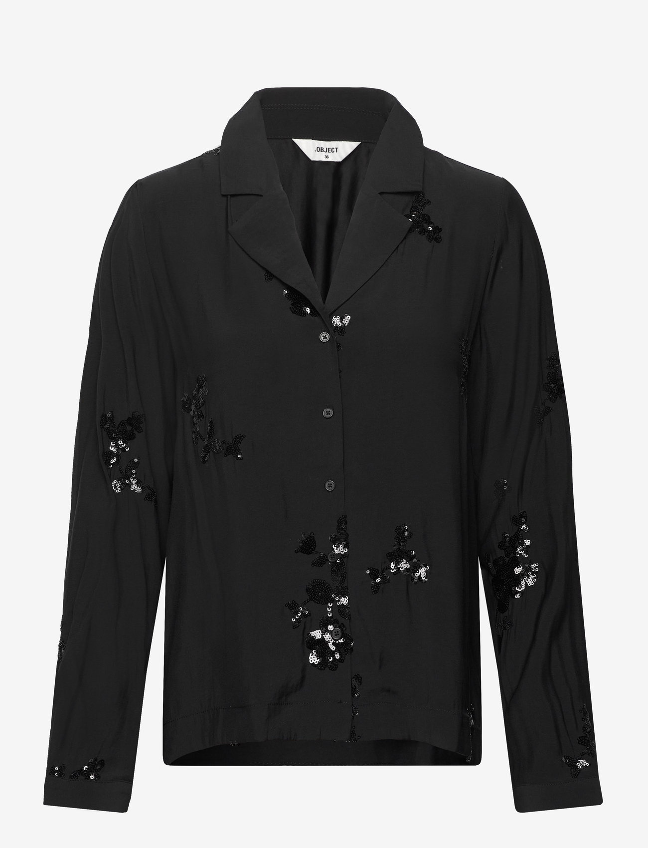 Object - OBJSIMONE RE L/S SHIRT 136 - langärmlige hemden - black - 0