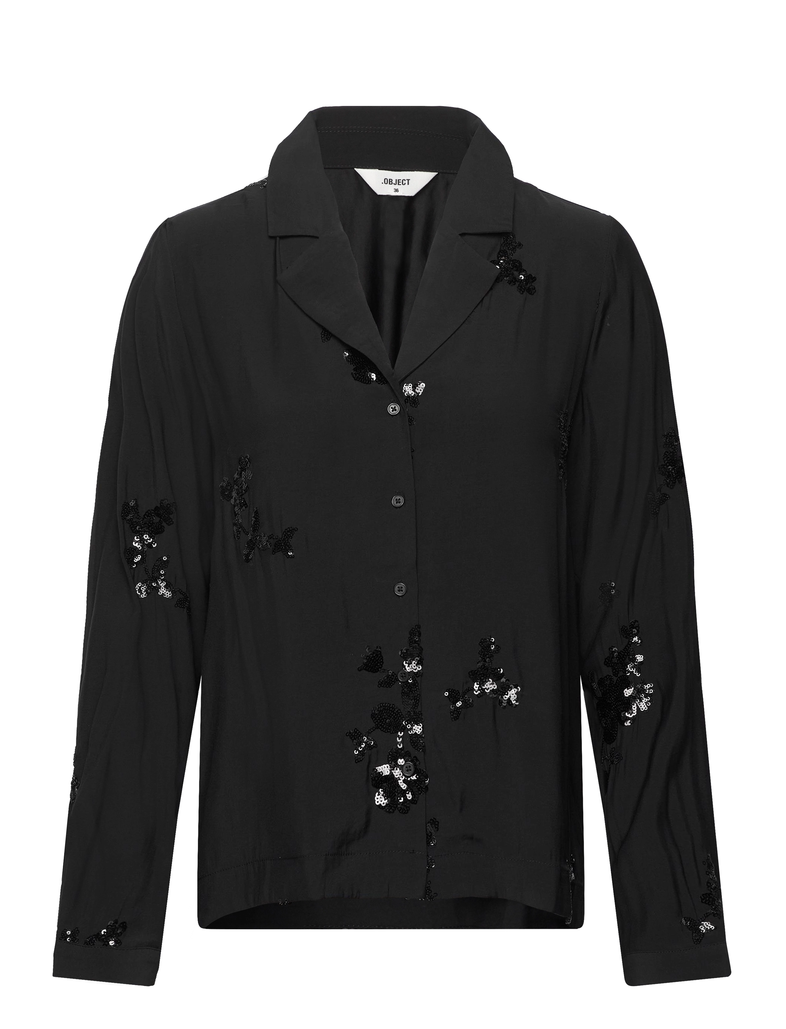 Object OBJSIMONE RE L/S SHIRT 136 - Pluusid ja särgid - BLACK / black