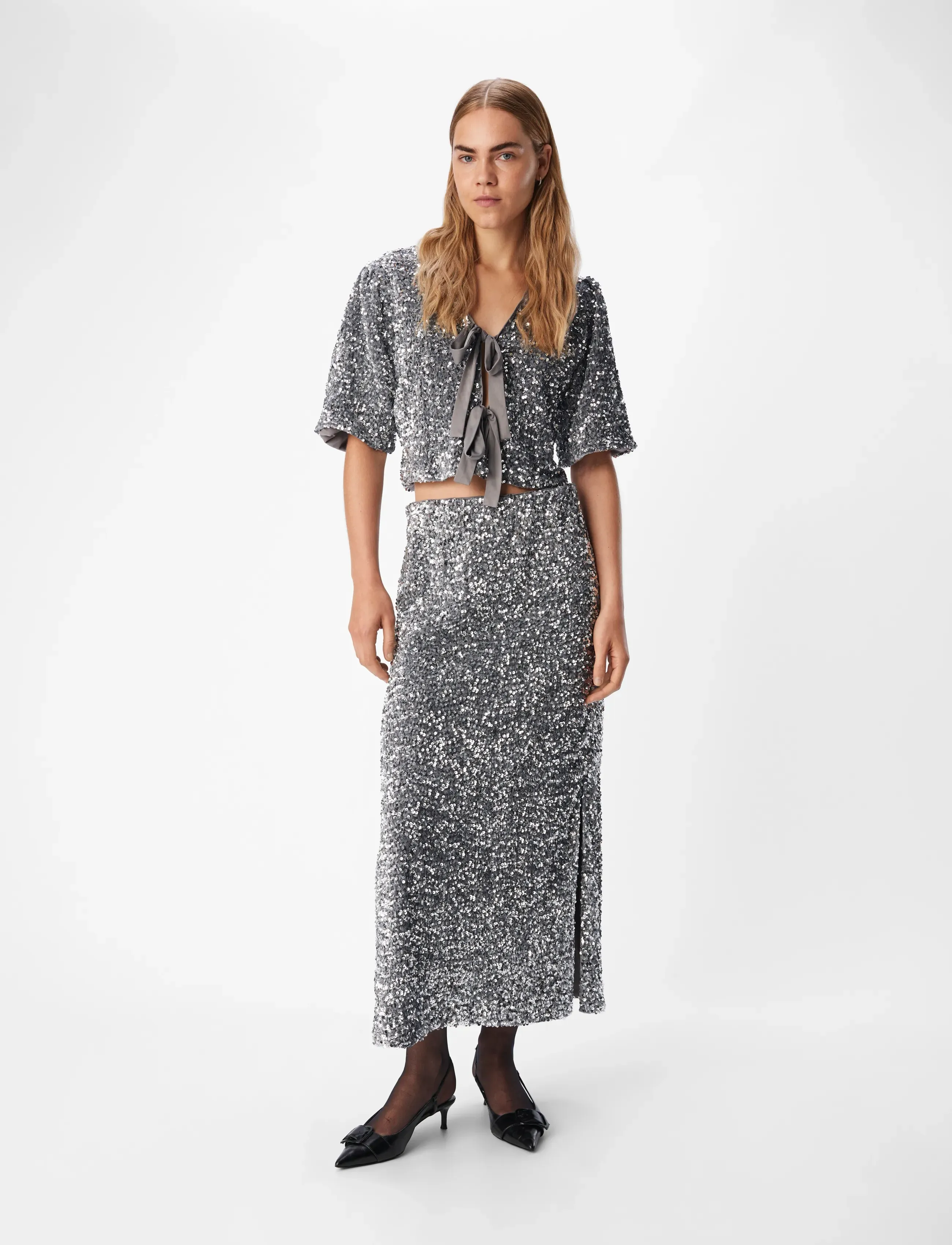 Object - OBJKINNE HW LONG SKIRT 136 - midi skirts - asphalt - 5