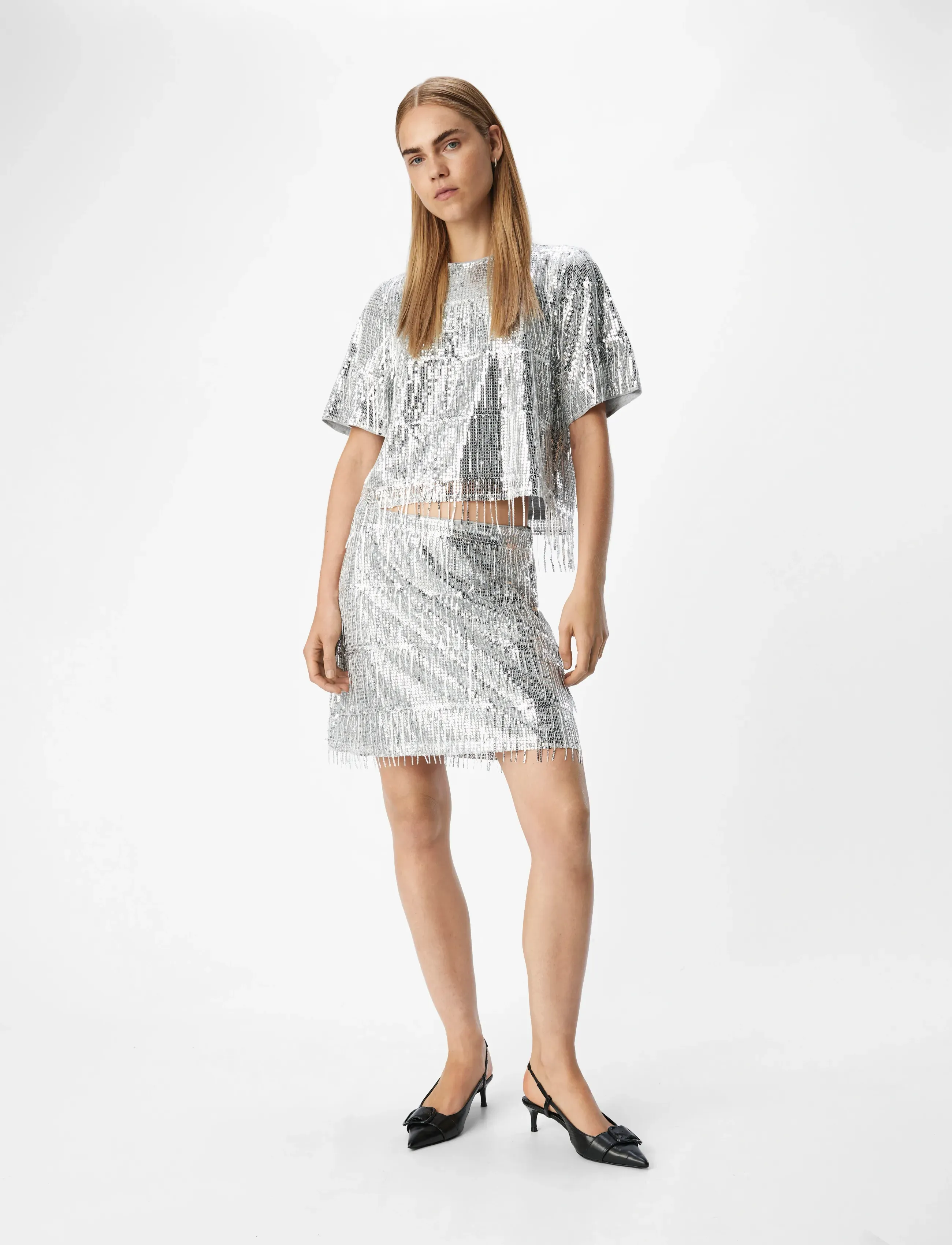 Object - OBJTELLA HW SKIRT 136 - miniseelikud - silver - 4