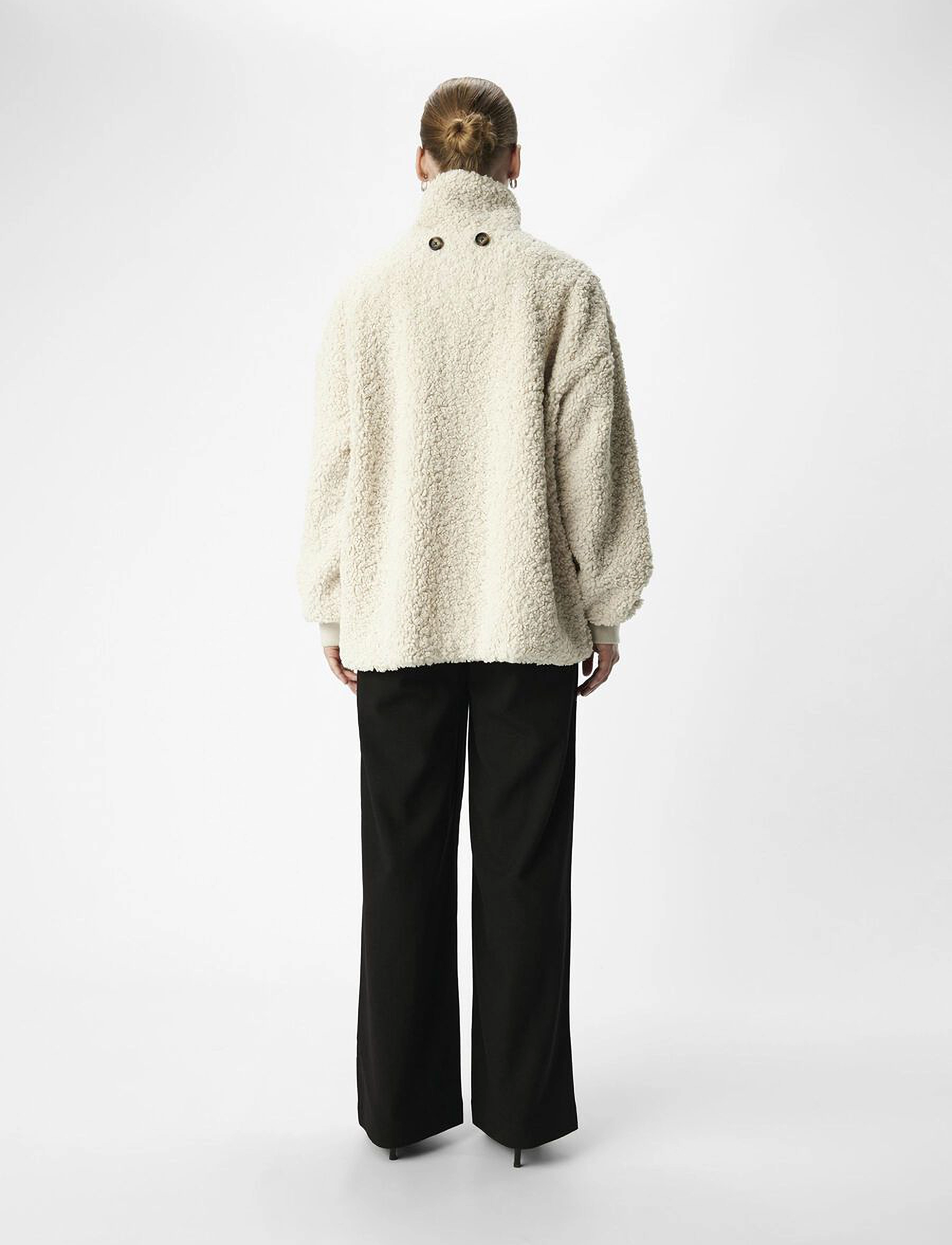 Object - OBJPENNY LO TEDDY JACKET 134 - white sand - 2