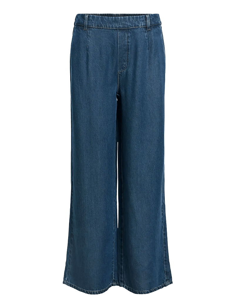 Object - OBJFRAME LISA WIDE MW PANT NOOS - hosen mit weitem bein - dark blue denim - 1