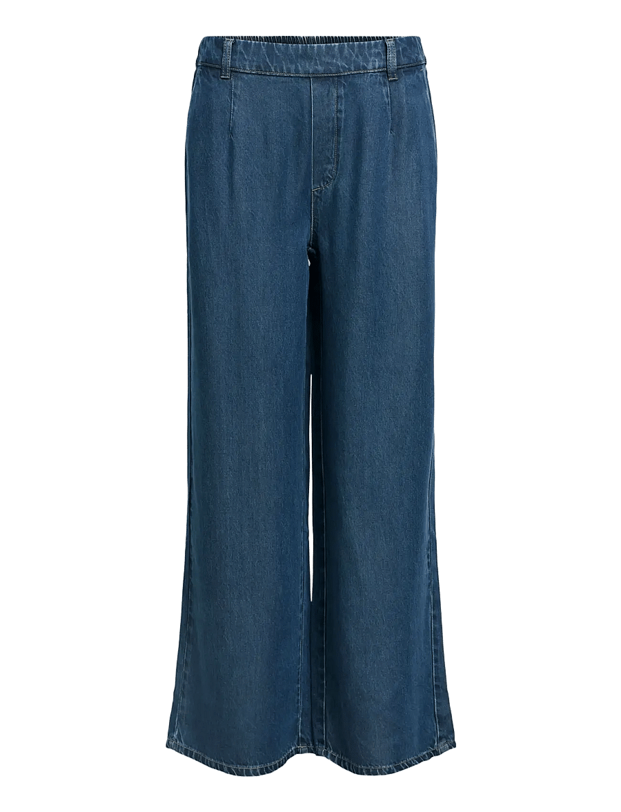 Object - OBJFRAME LISA WIDE MW PANT NOOS - hosen mit weitem bein - dark blue denim - 1
