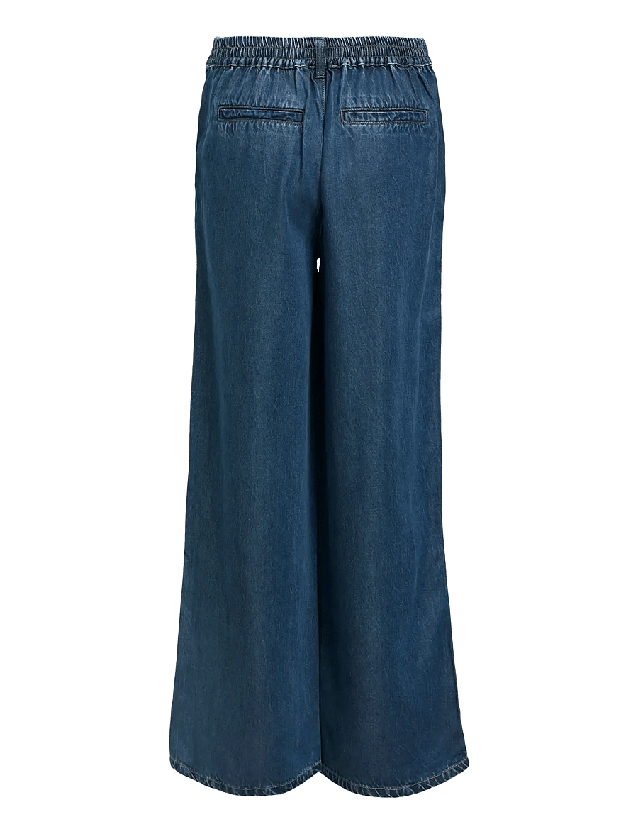 Object - OBJFRAME LISA WIDE MW PANT NOOS - hosen mit weitem bein - dark blue denim - 2