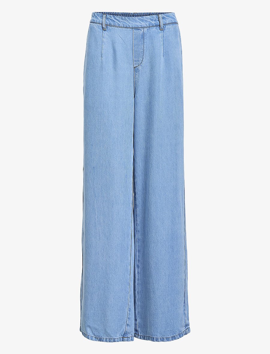 Object - OBJFRAME LISA WIDE MW PANT NOOS - hosen mit weitem bein - light blue denim - 1