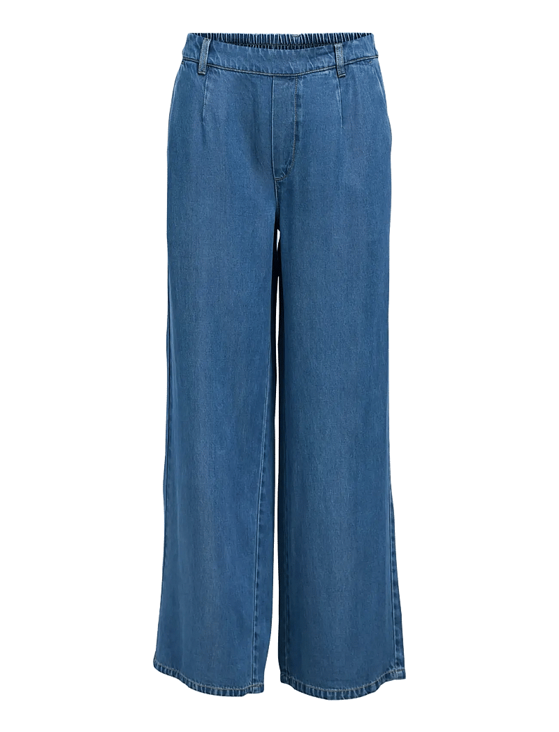 Object - OBJFRAME LISA WIDE MW PANT NOOS - hosen mit weitem bein - medium blue denim - 1