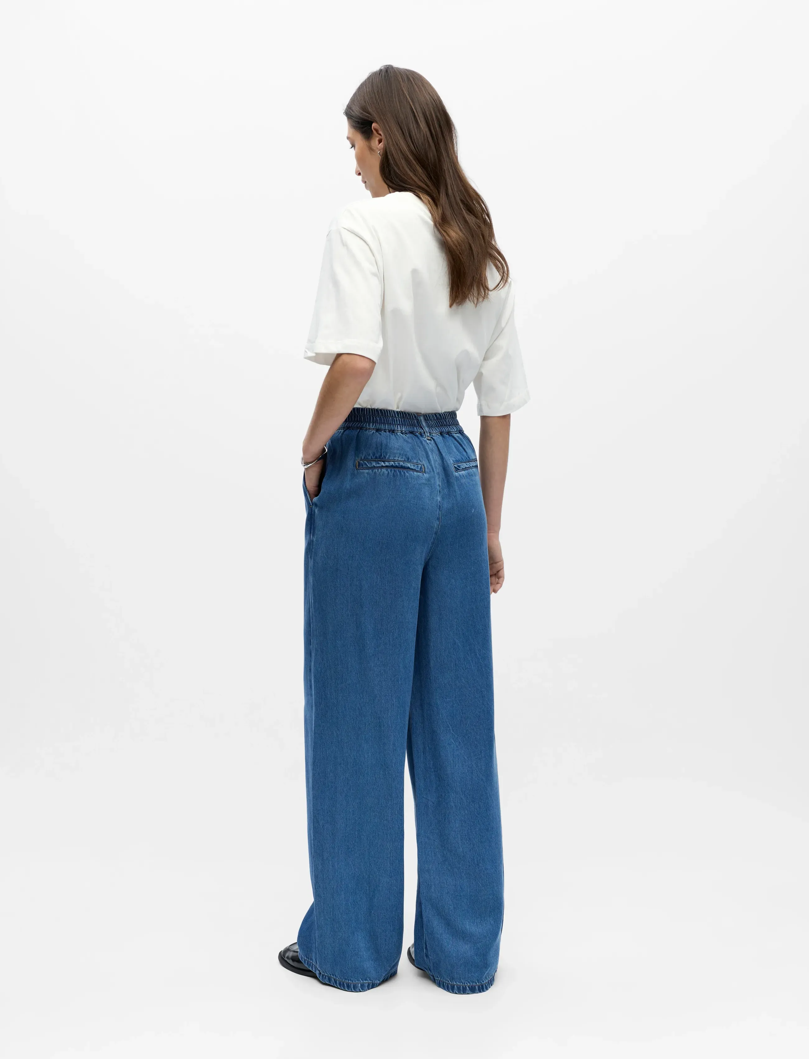 Object - OBJFRAME LISA WIDE MW PANT NOOS - festkläder till outletpriser - medium blue denim - 2