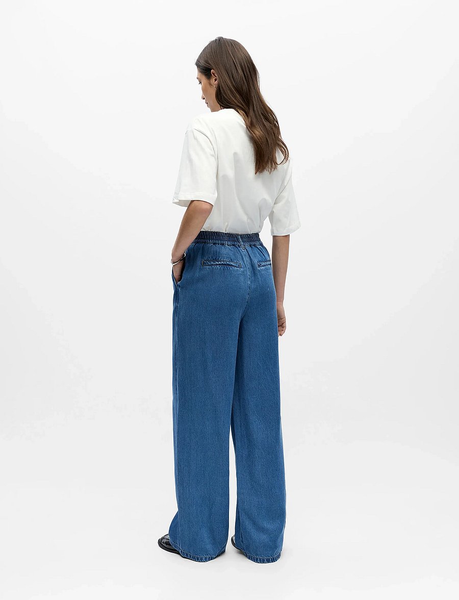 Object - OBJFRAME LISA WIDE MW PANT NOOS - hosen mit weitem bein - medium blue denim - 2