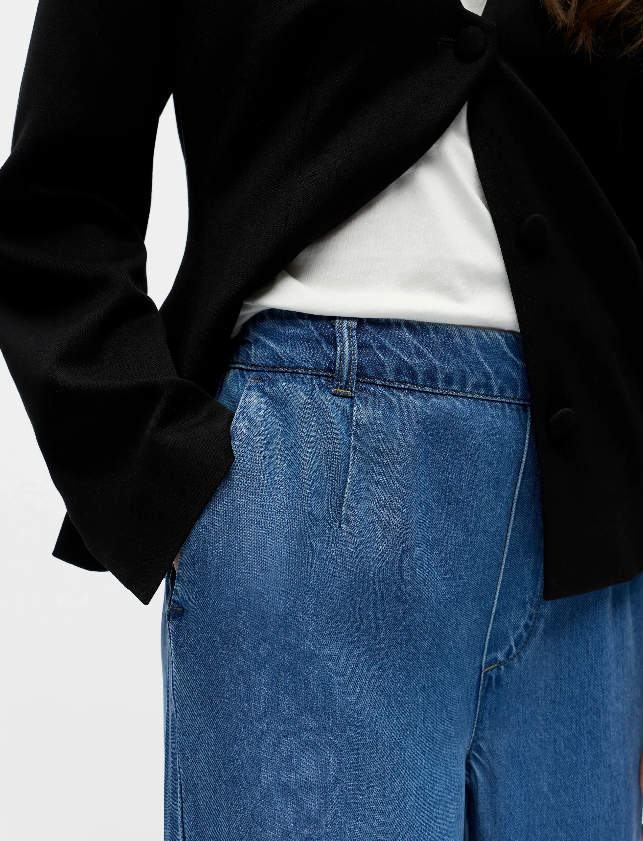 Object - OBJFRAME LISA WIDE MW PANT NOOS - festmode zu outlet-preisen - medium blue denim - 4