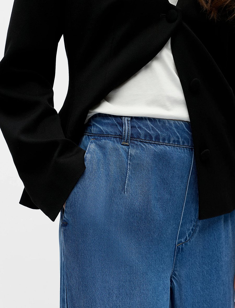 Object - OBJFRAME LISA WIDE MW PANT NOOS - hosen mit weitem bein - medium blue denim - 4