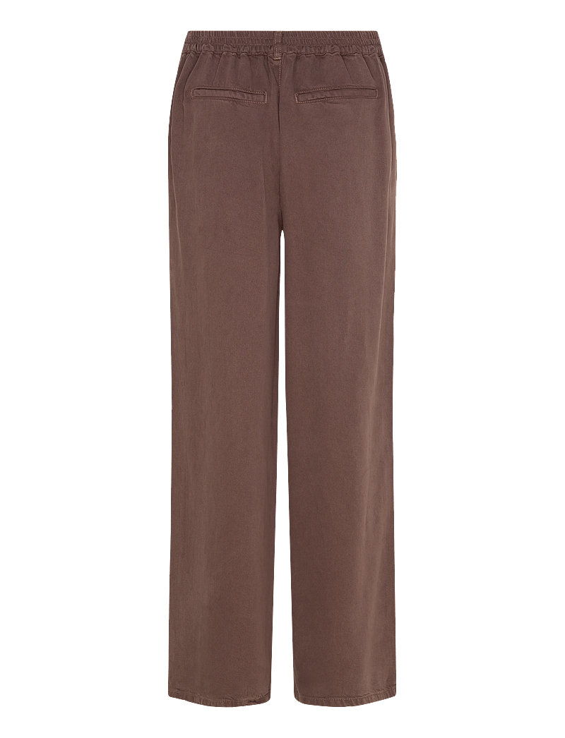 Object - OBJFRAME LISA WIDE MW PANT NOOS - hosen mit weitem bein - seal brown - 2