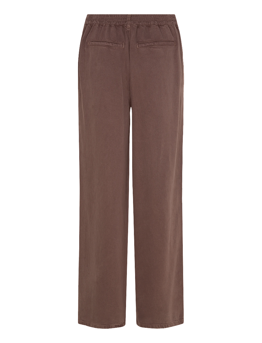 Object - OBJFRAME LISA WIDE MW PANT NOOS - hosen mit weitem bein - seal brown - 2