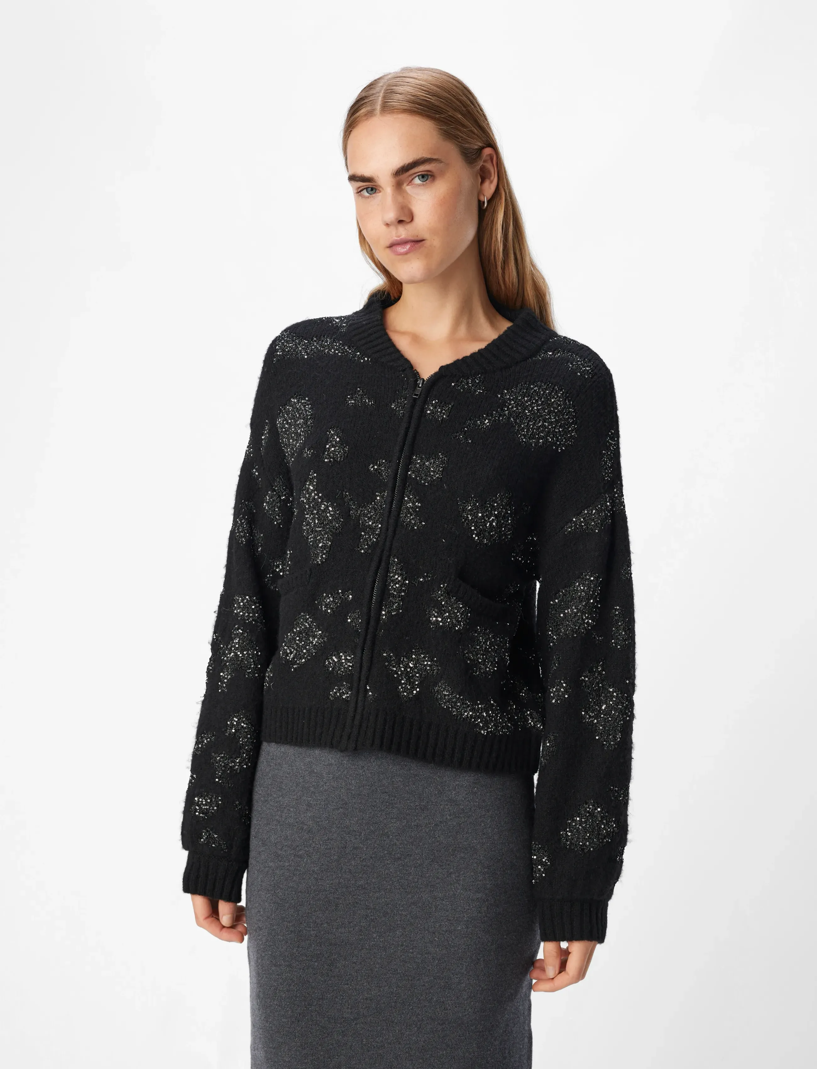 Object - OBJALORA KNIT RE L/S CARDIGAN 135 - cardigans - black - 0