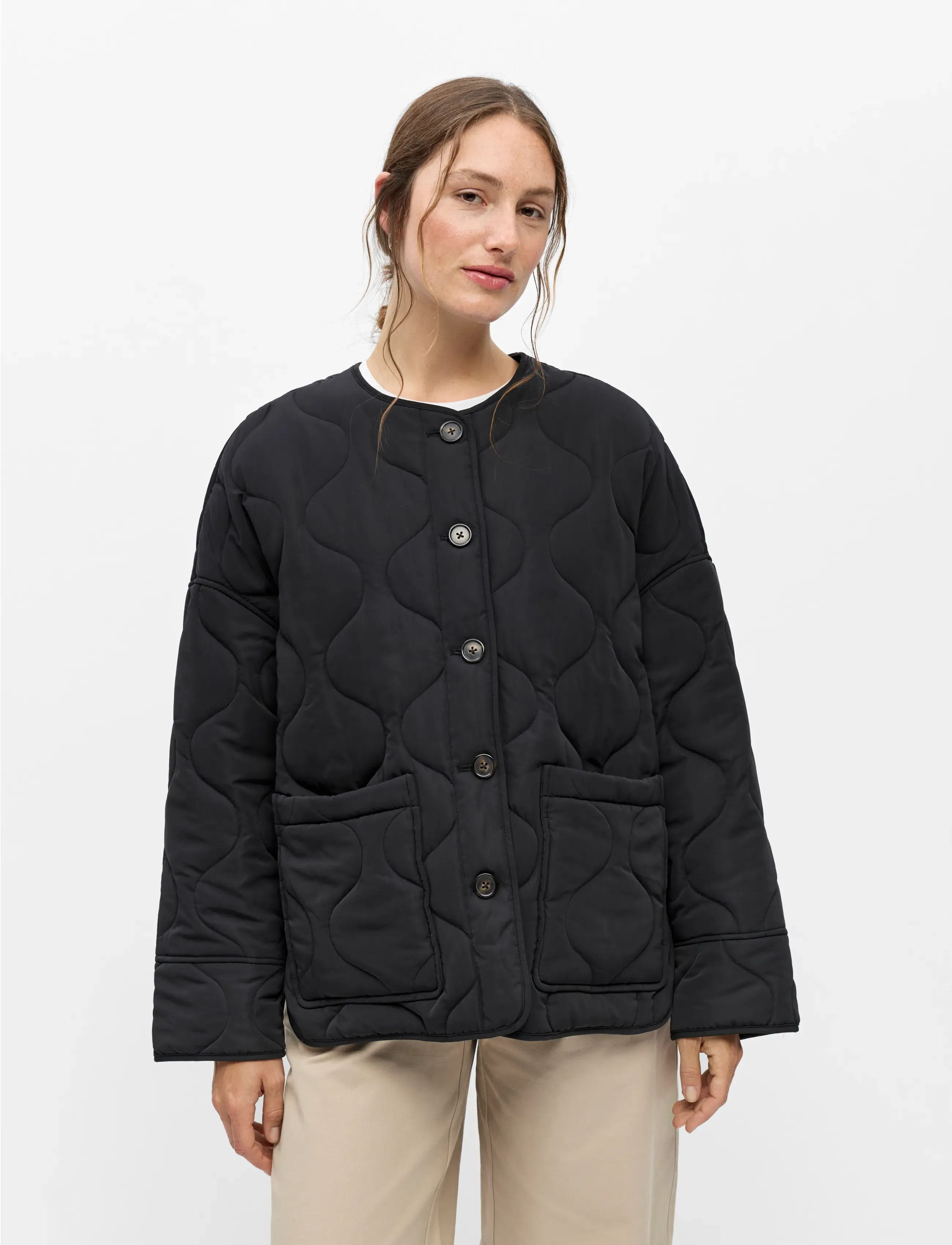 Object OBJALLIE LS LO QUILTED JACKET NOOS - Kleidung - BLACK / black
