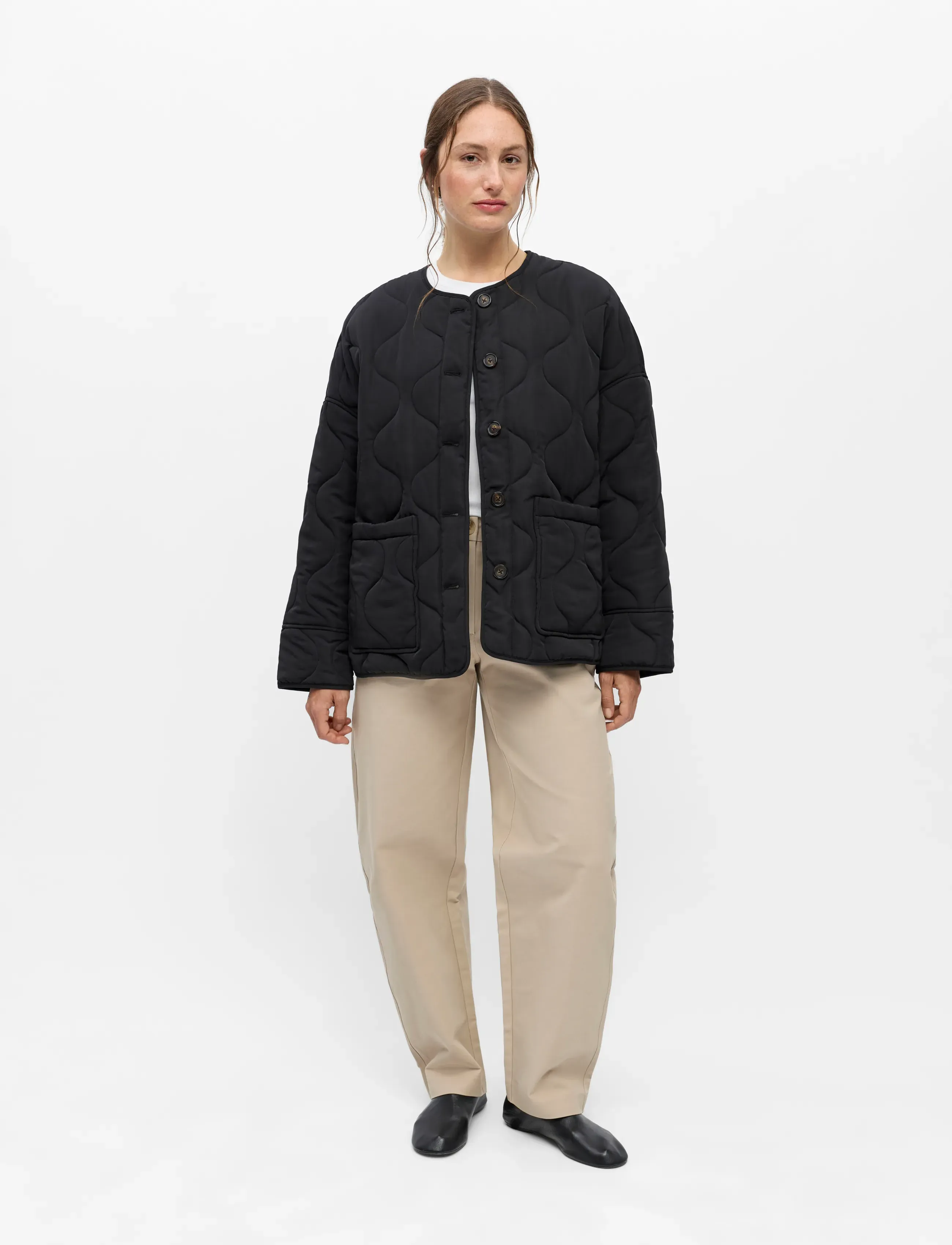 Object - OBJALLIE LS LO QUILTED JACKET NOOS - steppjacken - black - 3