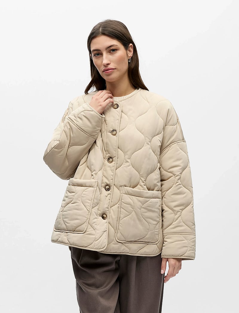 Object - OBJALLIE LS LO QUILTED JACKET NOOS - frühlingsjacken - humus - 0