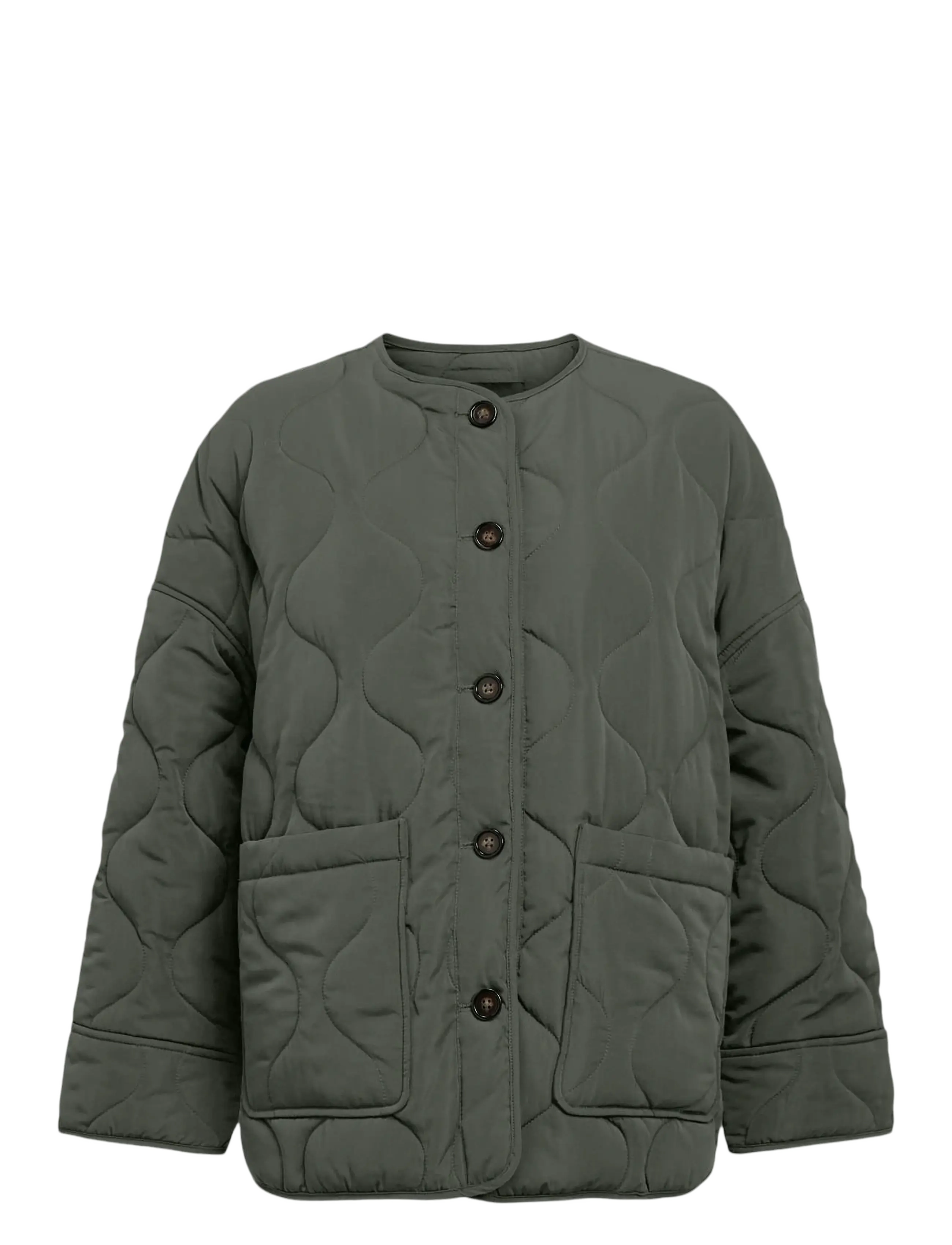 OBJECT Objallie Ls Lo Quilted Jacke Noos Khaki - 40 - Damen