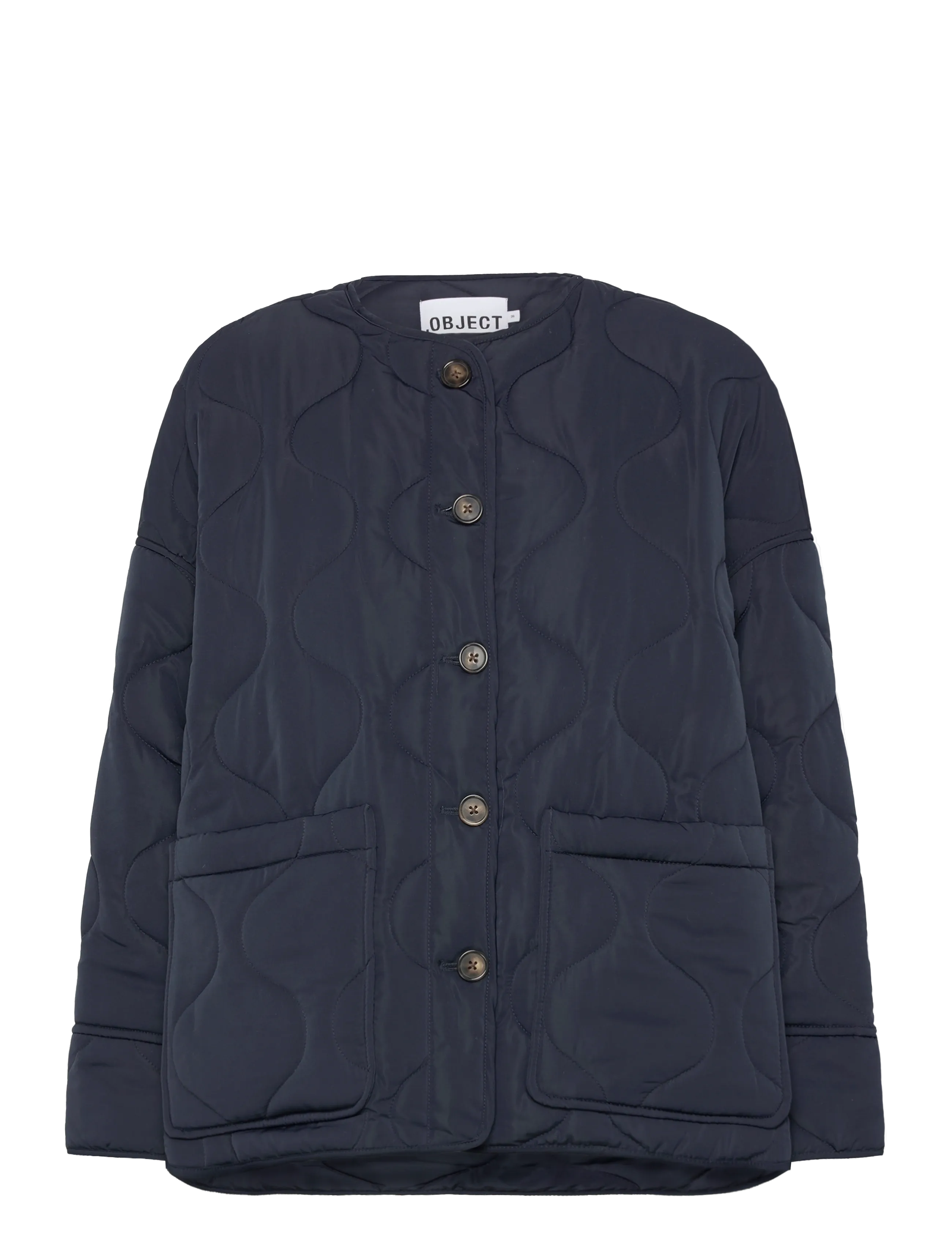 OBJECT Objallie Ls Lo Quilted Jacke Noos Navy - 34 - Damen