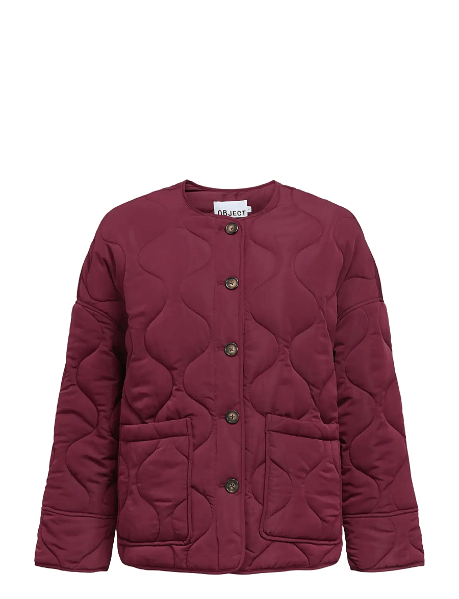 Object - OBJALLIE LS LO QUILTED JACKET NOOS - frühlingsjacken - windsor wine - 1