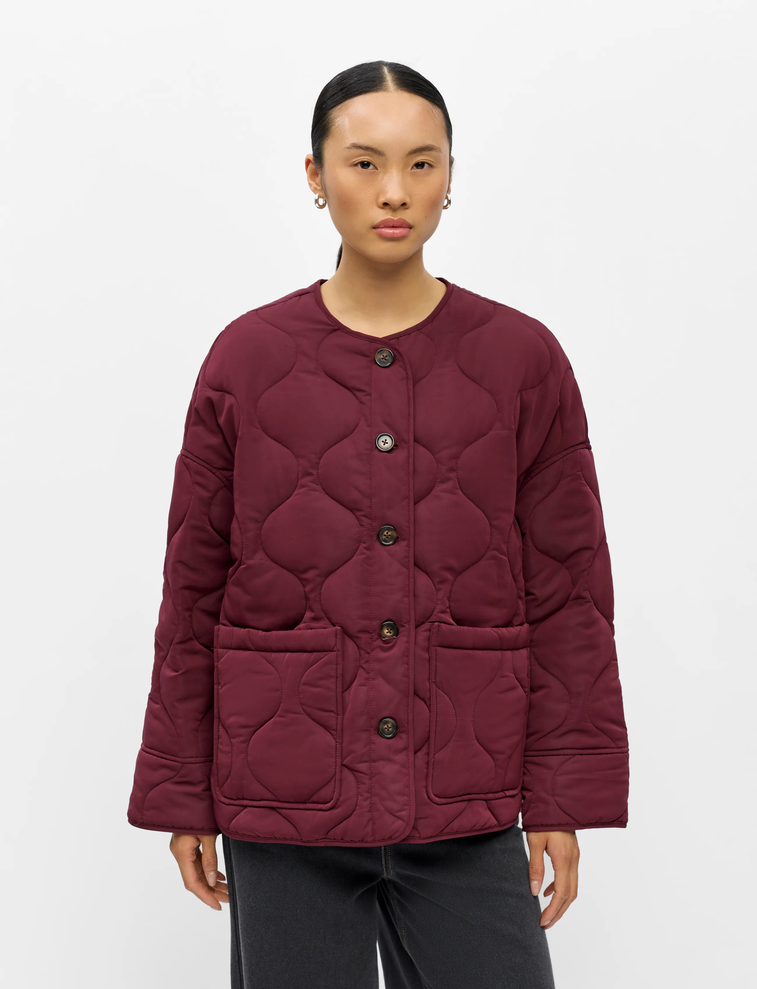Object - OBJALLIE LS LO QUILTED JACKET NOOS - quilted jackets - windsor wine - 4