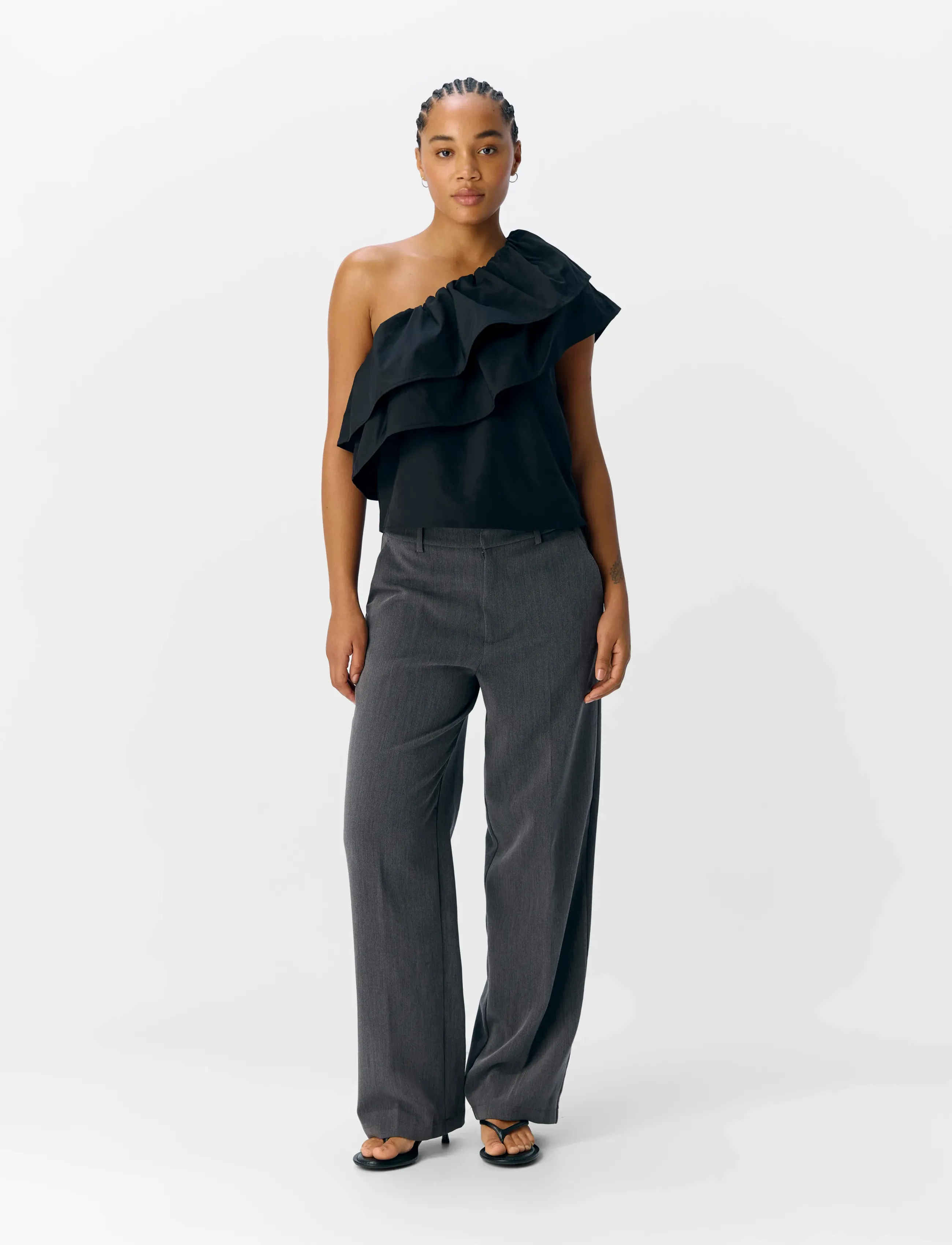 Object - OBJMIRA SL RE TOP E DIV - hihattomat puserot - black - 3