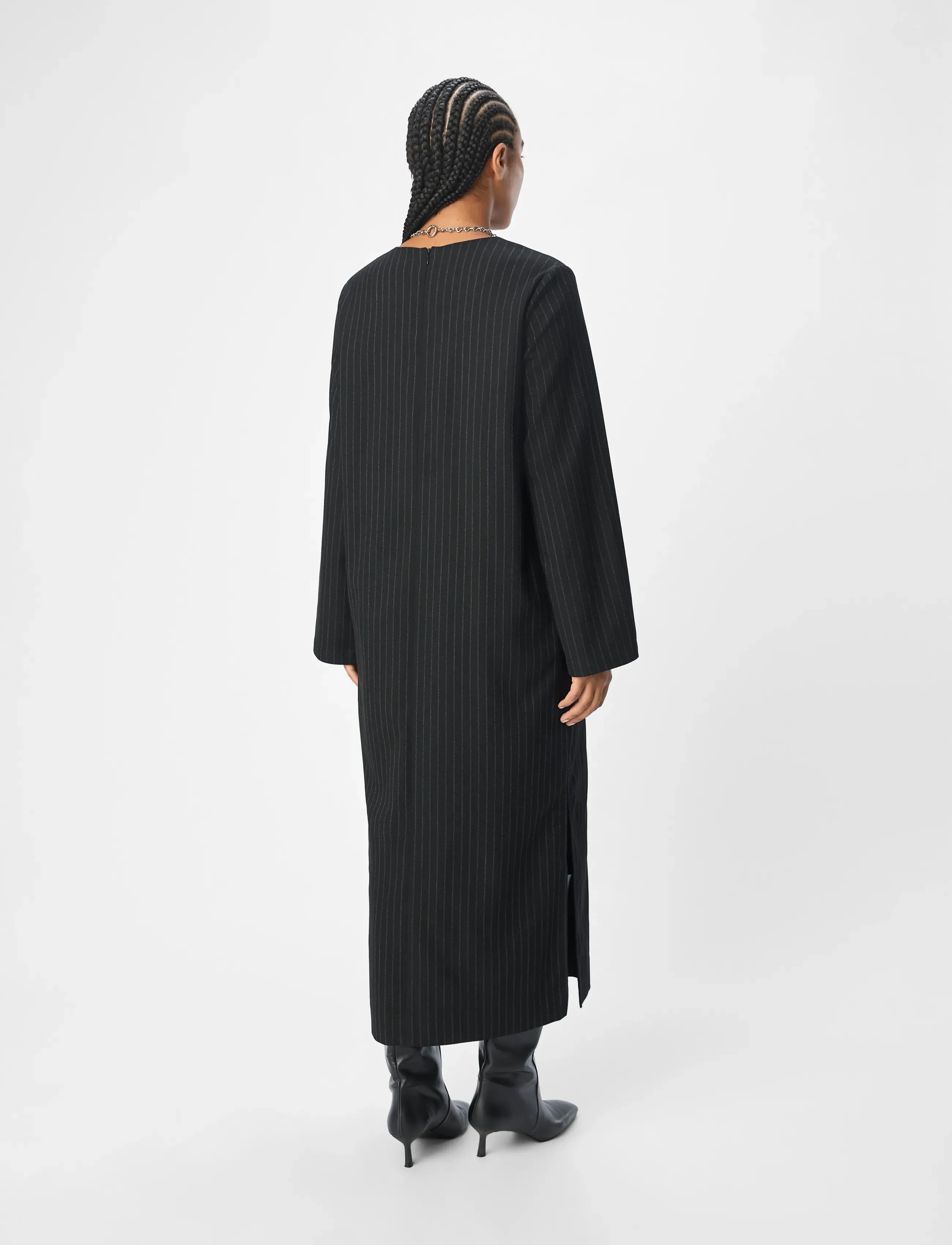 Object - OBJLISA LO L/S MIDI DRESS AOP DIV - maxikjoler - black - 5