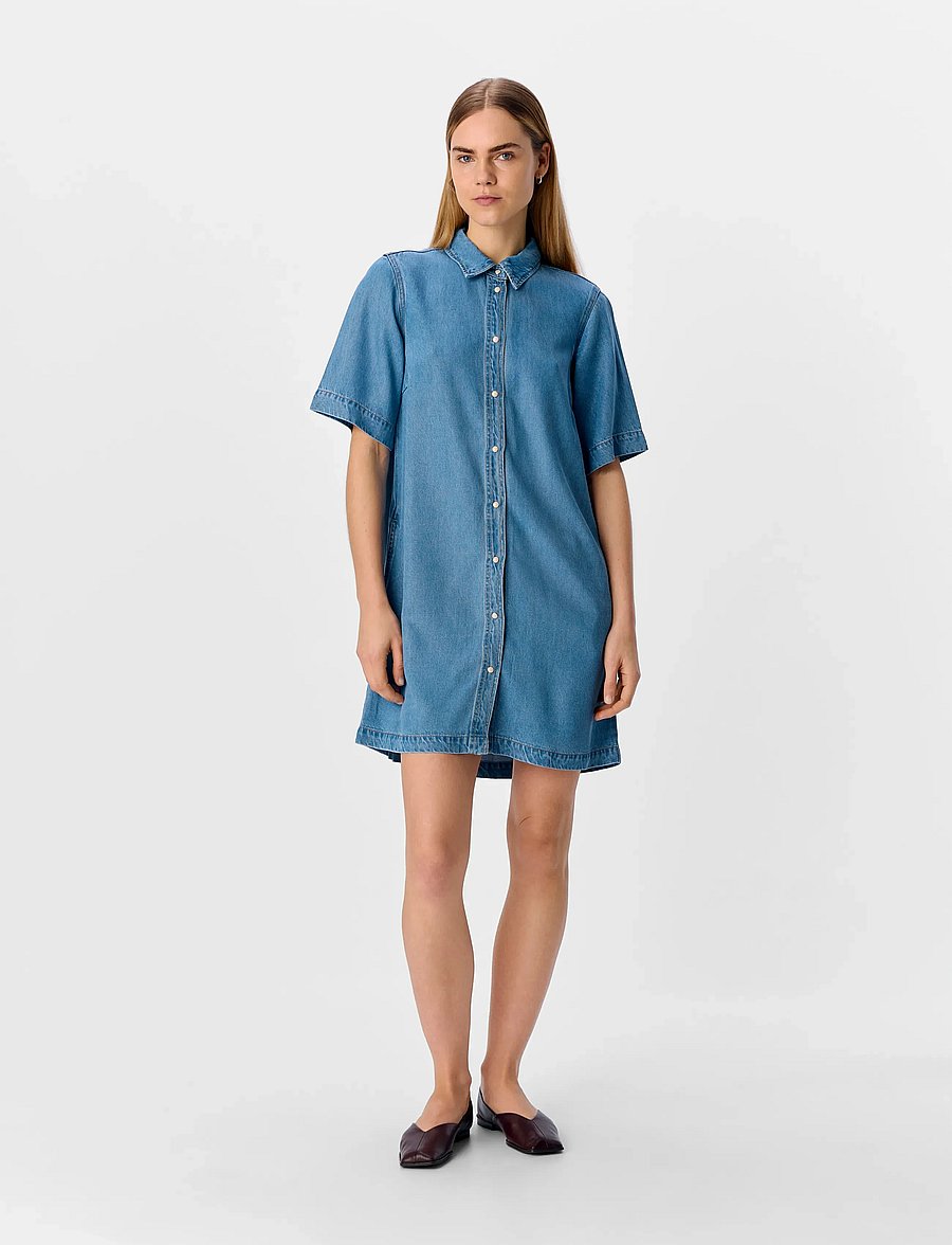 Object - OBJFRAME 2/4 RE DENIM DRESS NOOS - hemdkleider - light blue denim - 3