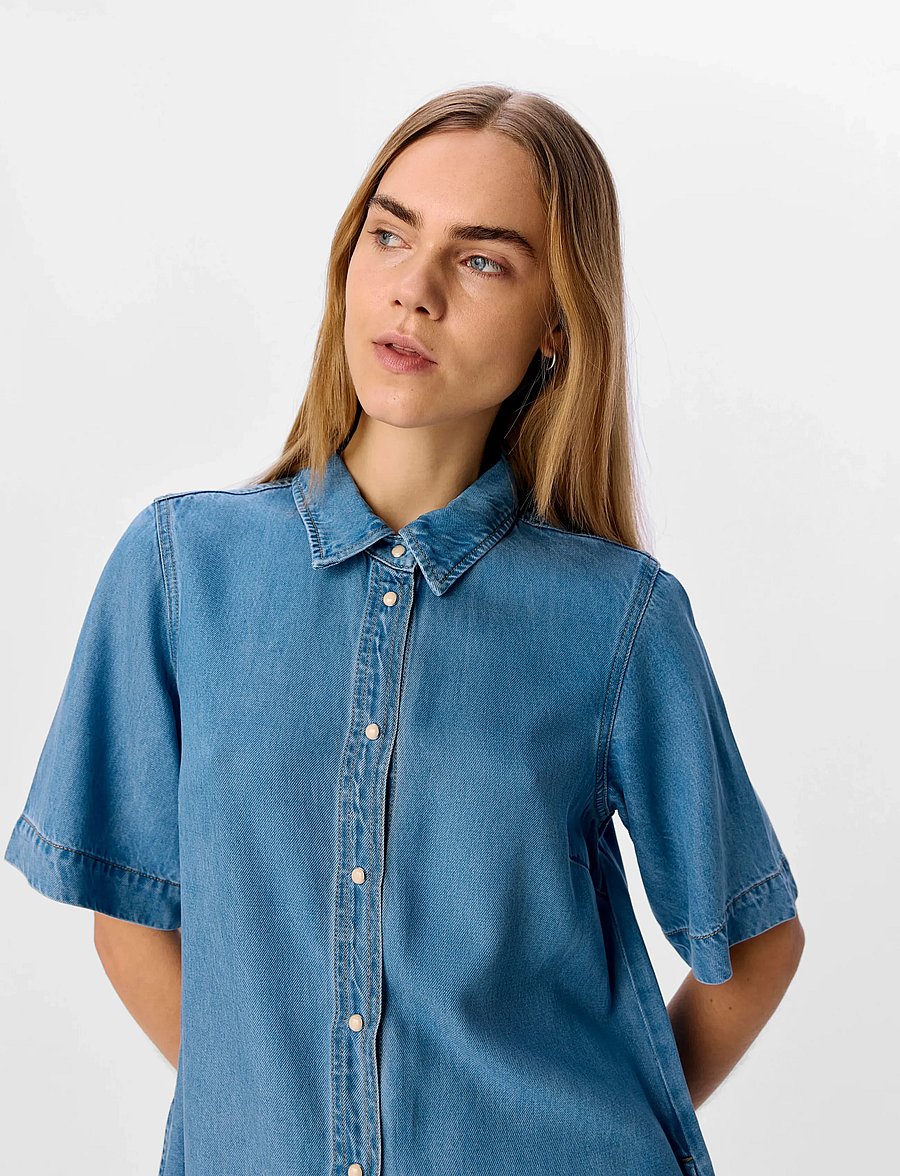 Object - OBJFRAME 2/4 RE DENIM DRESS NOOS - hemdkleider - light blue denim - 4