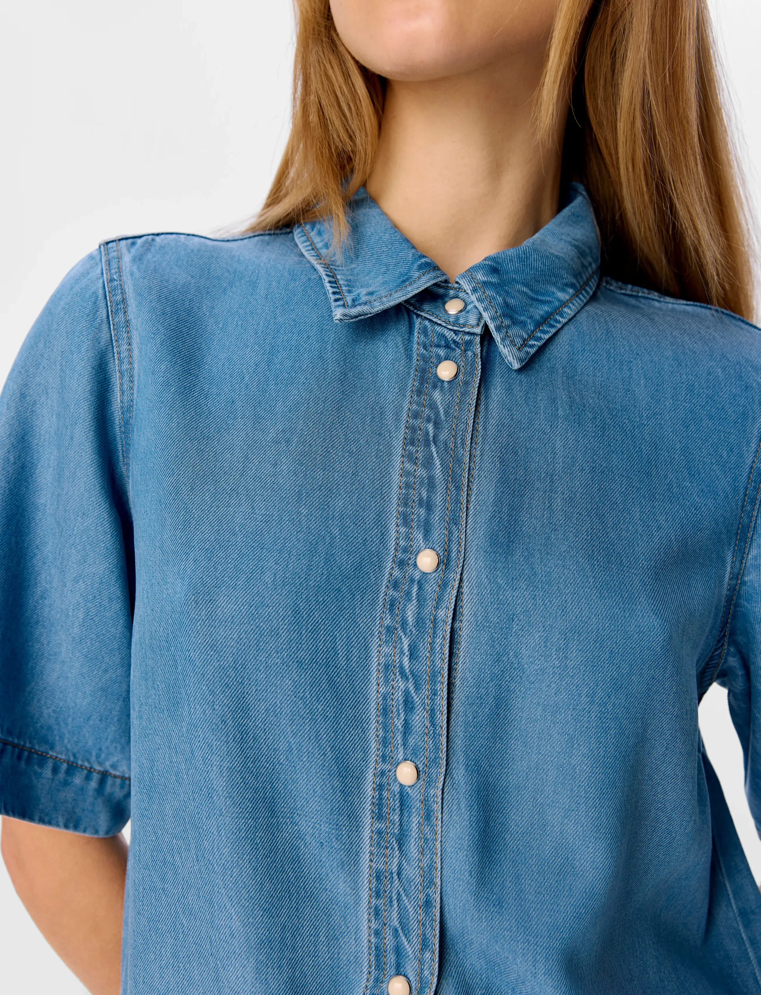 Object - OBJFRAME 2/4 RE DENIM DRESS NOOS - kurze kleider - light blue denim - 5