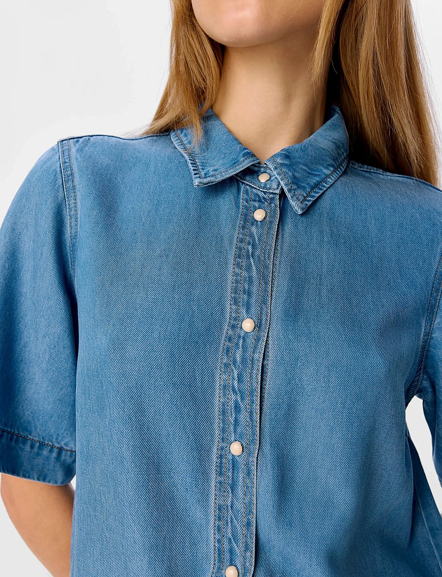 Object - OBJFRAME 2/4 RE DENIM DRESS NOOS - hemdkleider - light blue denim - 5