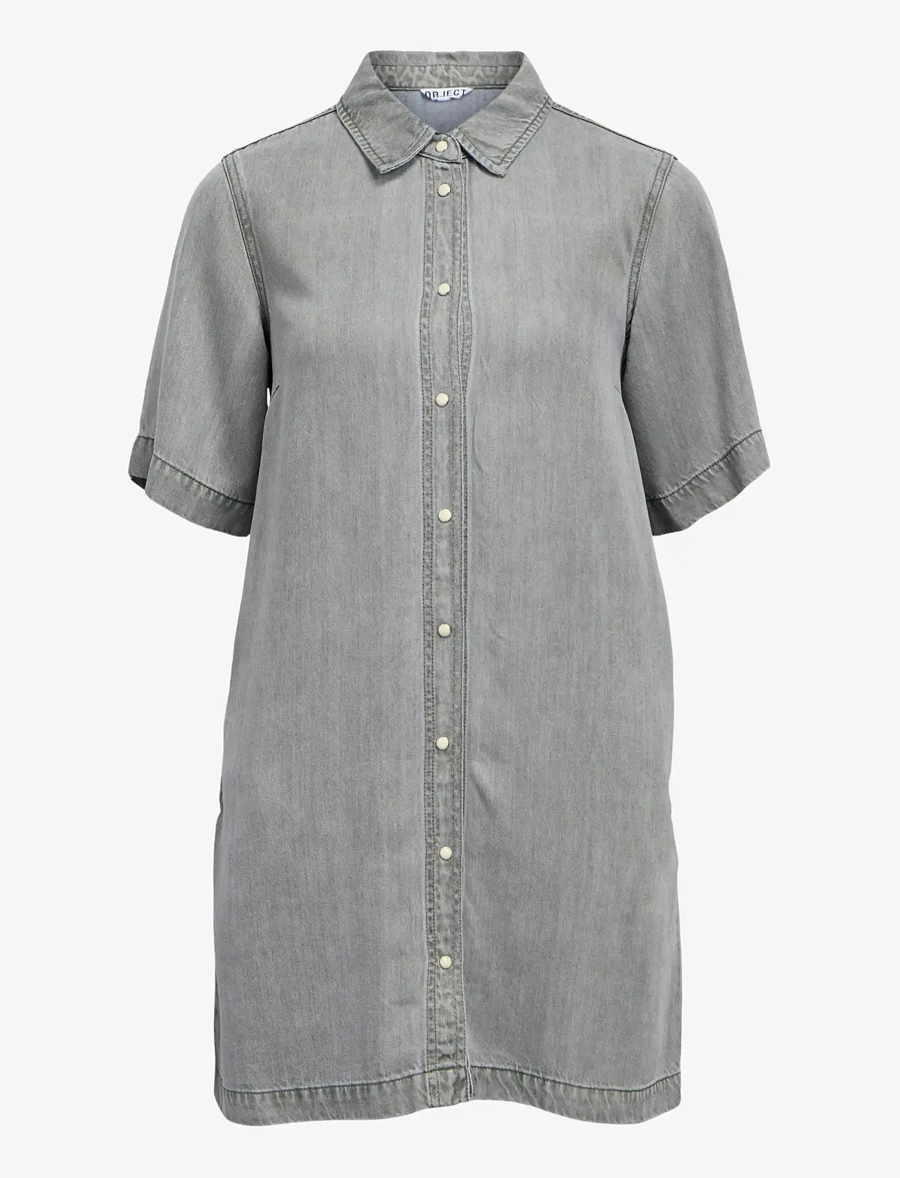 Object - OBJFRAME 2/4 RE DENIM DRESS NOOS - jeansklänningar - light grey denim - 0