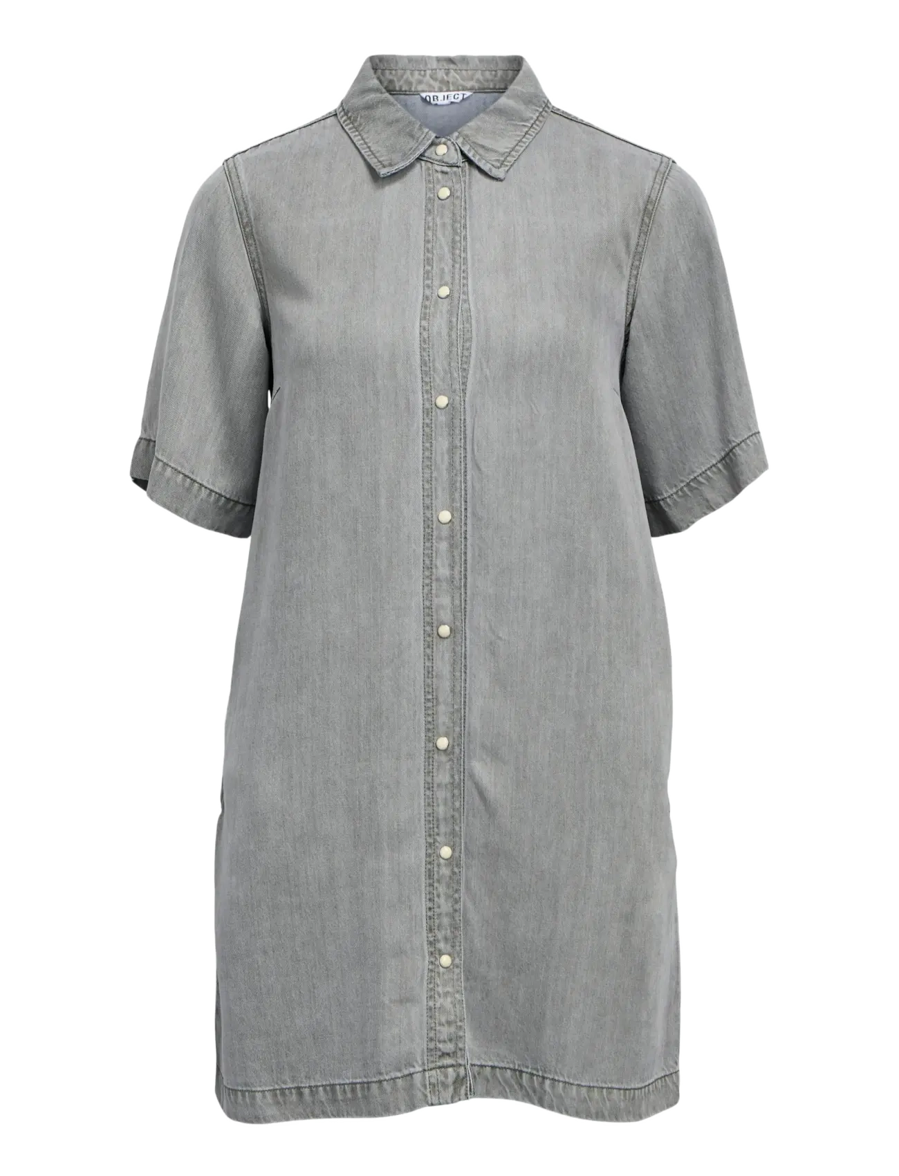 Object OBJFRAME 2/4 RE DENIM DRESS NOOS - Klänningar - LIGHT GREY DENIM / grey