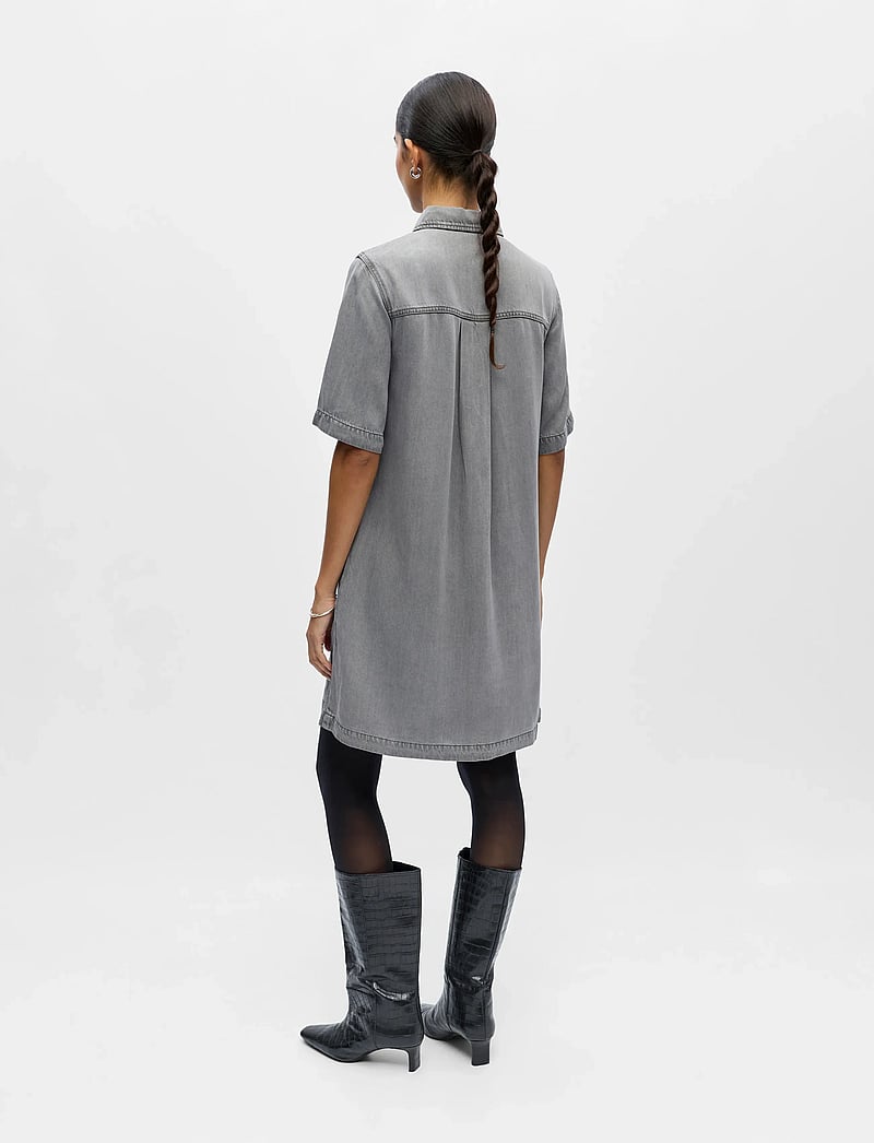 Object - OBJFRAME 2/4 RE DENIM DRESS NOOS - hemdkleider - light grey denim - 2