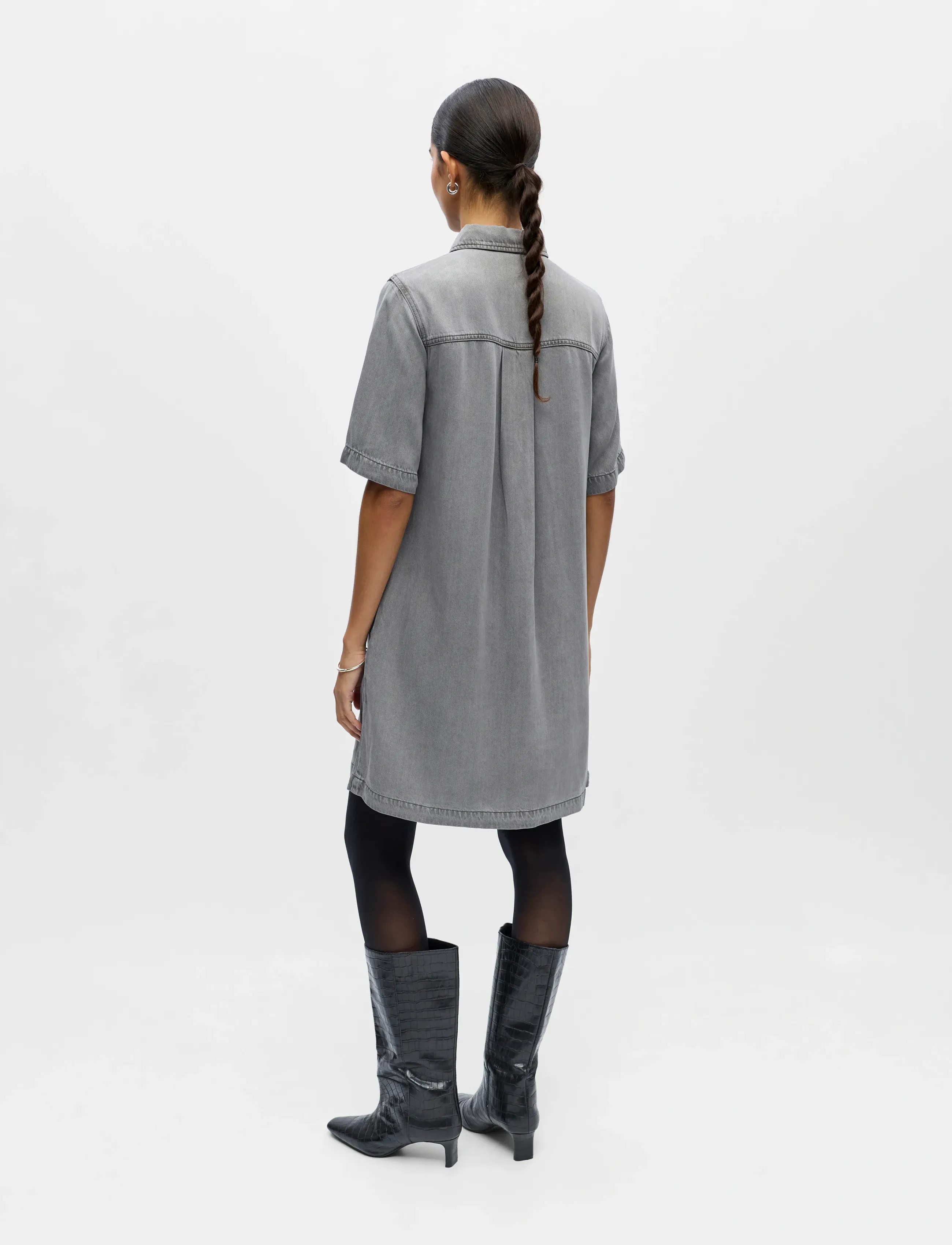Object - OBJFRAME 2/4 RE DENIM DRESS NOOS - denimkjoler - light grey denim - 2