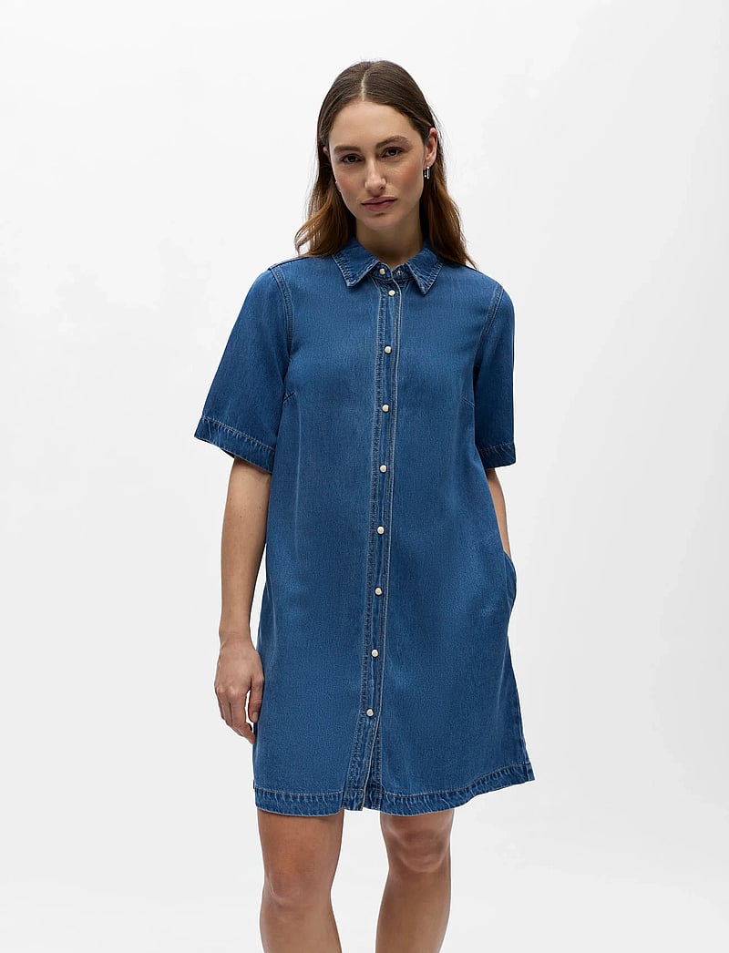 Object - OBJFRAME 2/4 RE DENIM DRESS NOOS - overhemdjurken - medium blue denim - 3