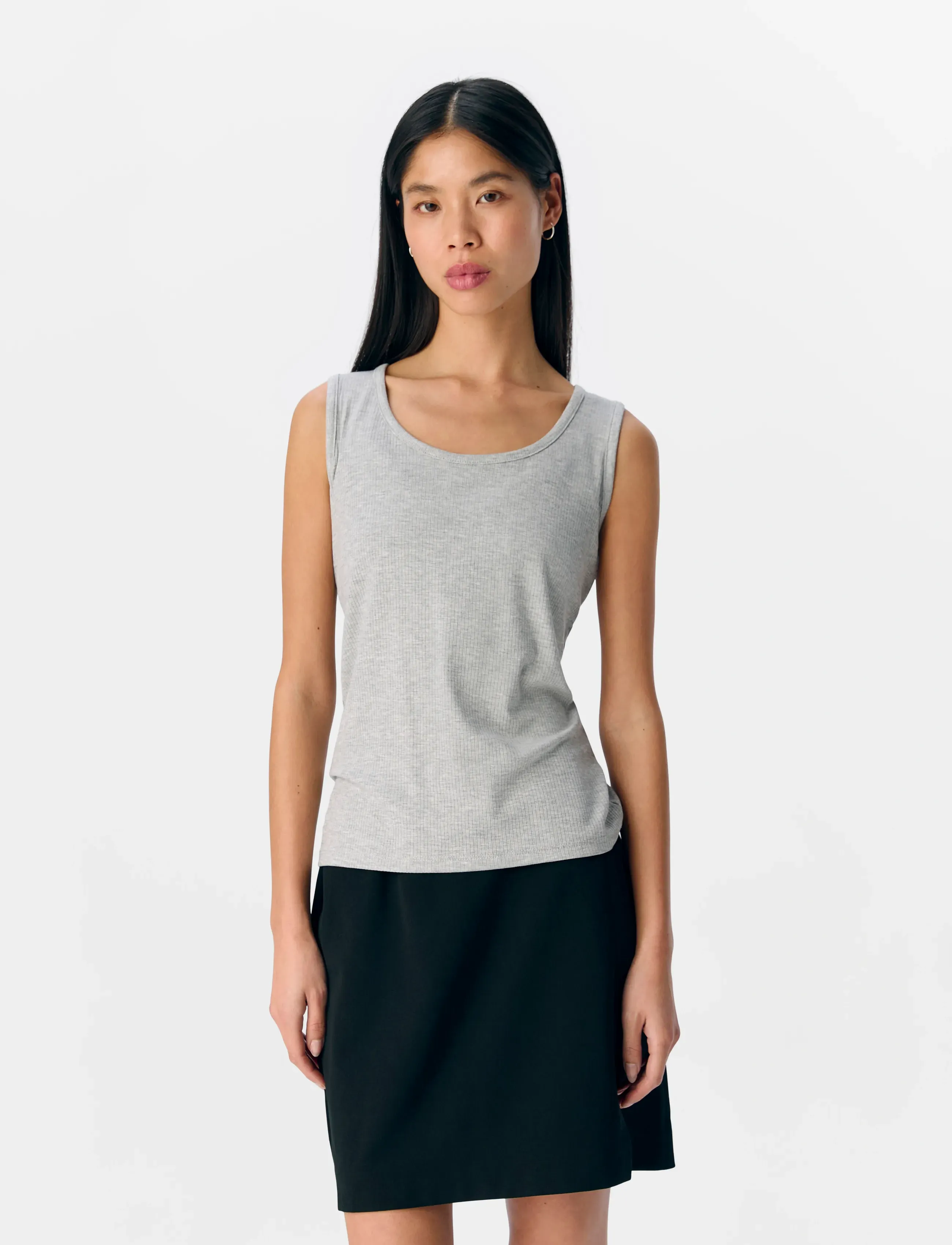 Object OBJJAMIE S/L SLI TANK TOP NOOS - T-skjorter & Topper - LIGHT GREY MELANGE / grey