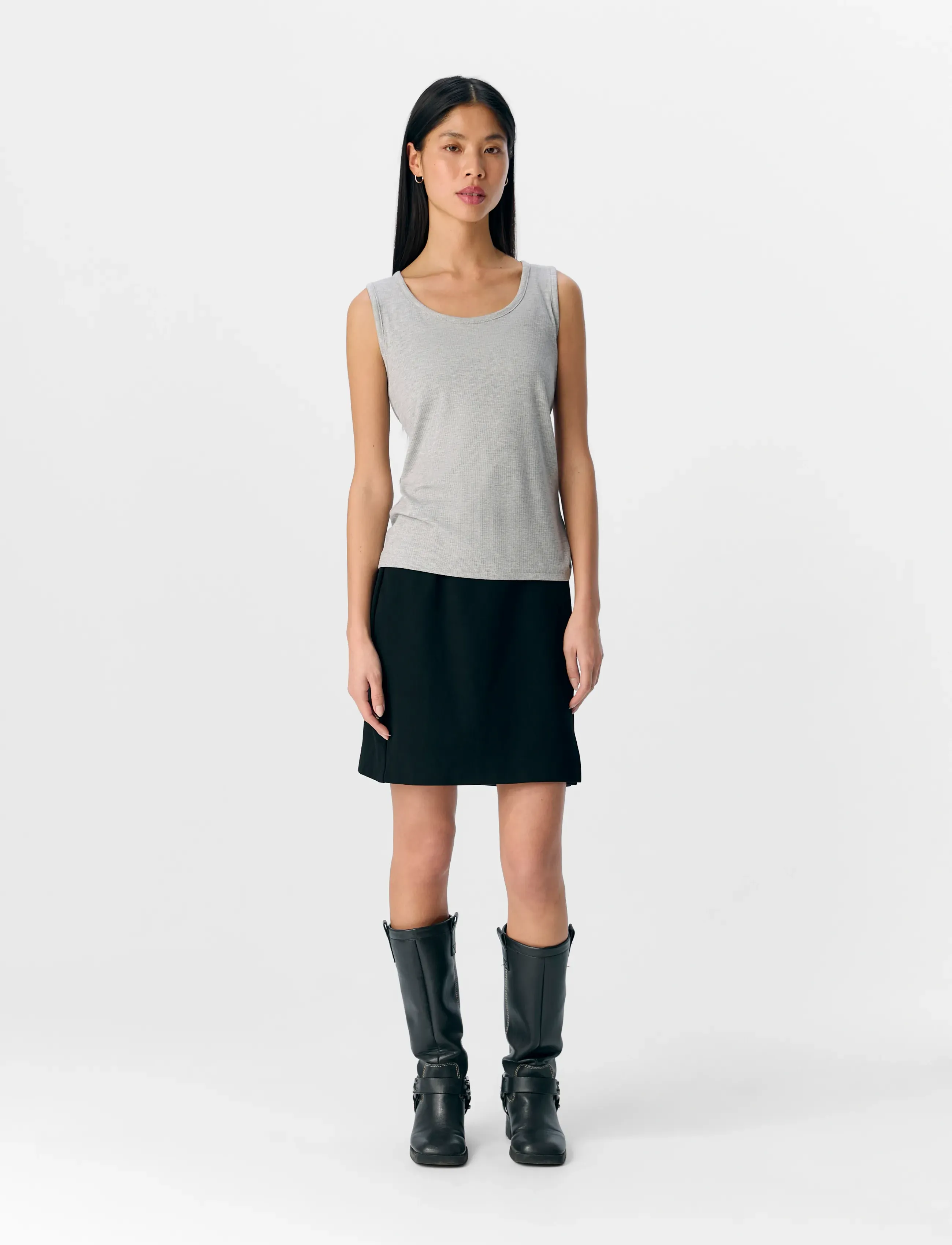 Object - OBJJAMIE S/L SLI TANK TOP NOOS - topid ja varrukateta alussärgid - light grey melange - 3