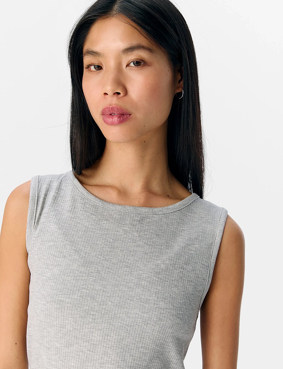 Object - OBJJAMIE S/L SLI TANK TOP NOOS - Ärmellose tops - light grey melange - 5