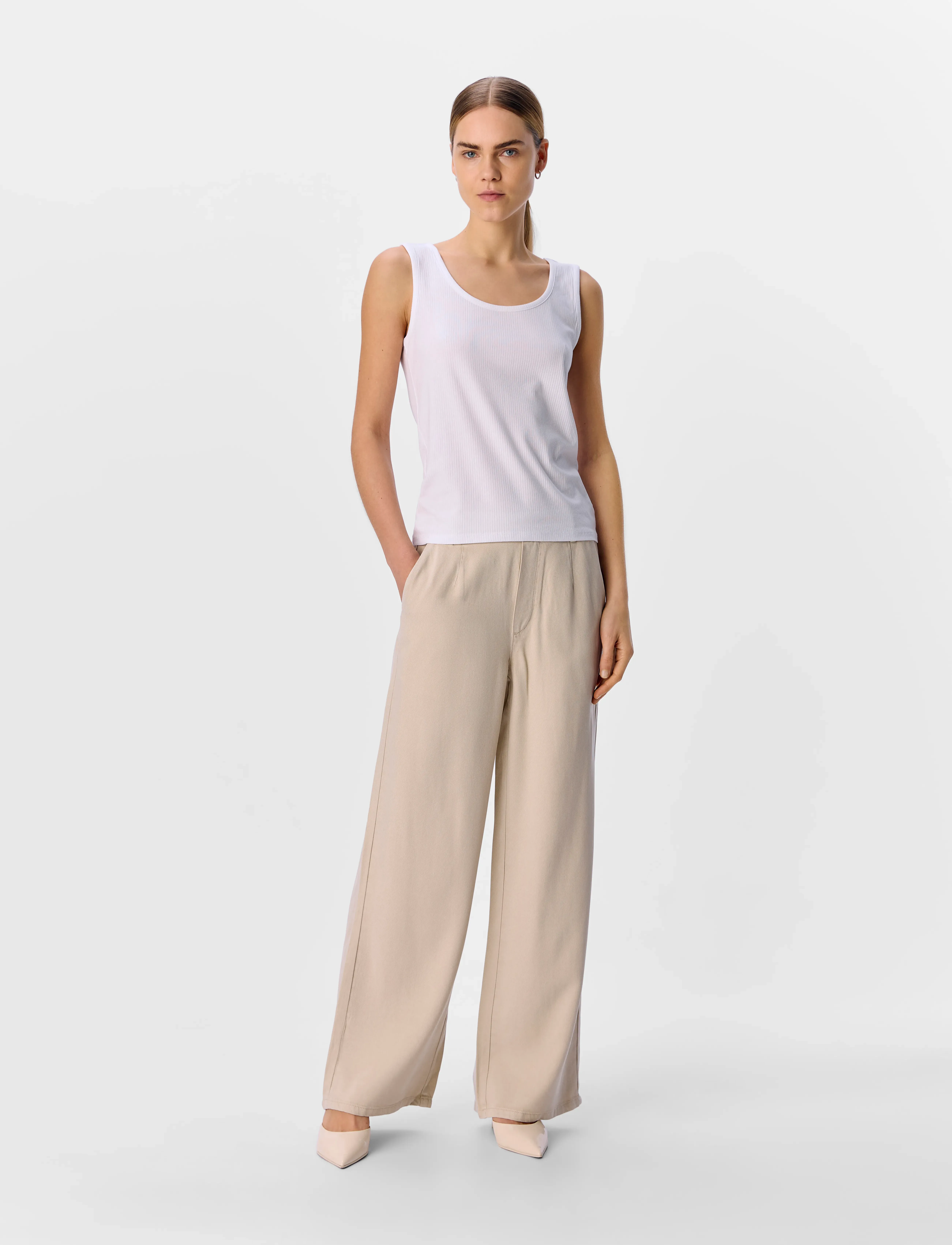 Object - OBJJAMIE S/L SLI TANK TOP NOOS - tanktops - white - 3