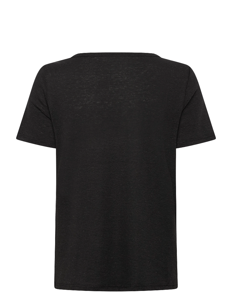 Object - OBJTHEA S/S RE V-NECK TOP NOOS - t-shirts - black - 1